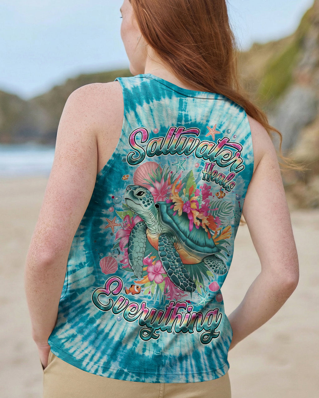 SALTWATER HEALS EVERYTHING TURTLE ALL OVER PRINT - TYQY0904261