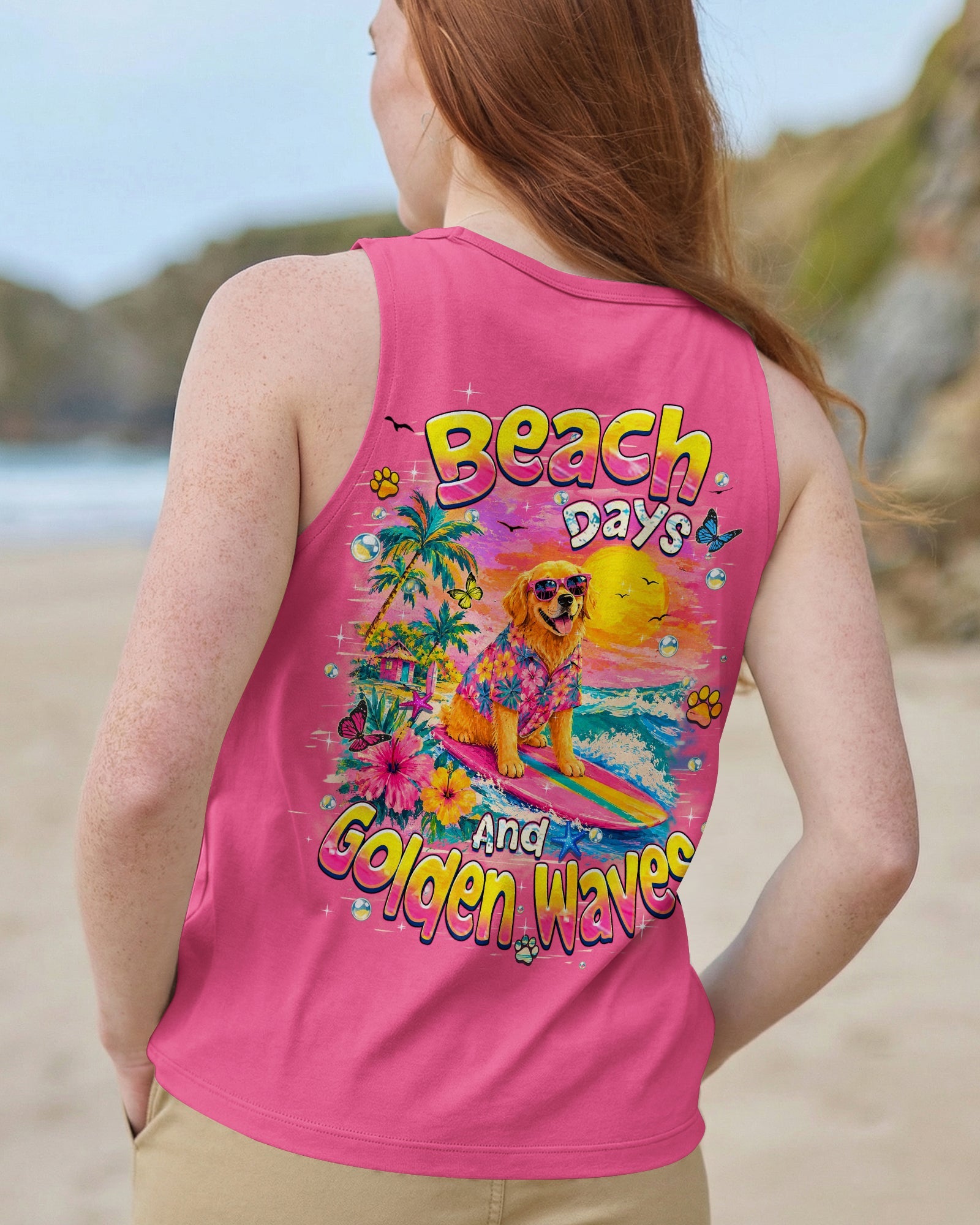 BEACH DAYS & GOLDEN WAVES GOLDEN RETRIEVER ALL OVER PRINT - TLHN2605261