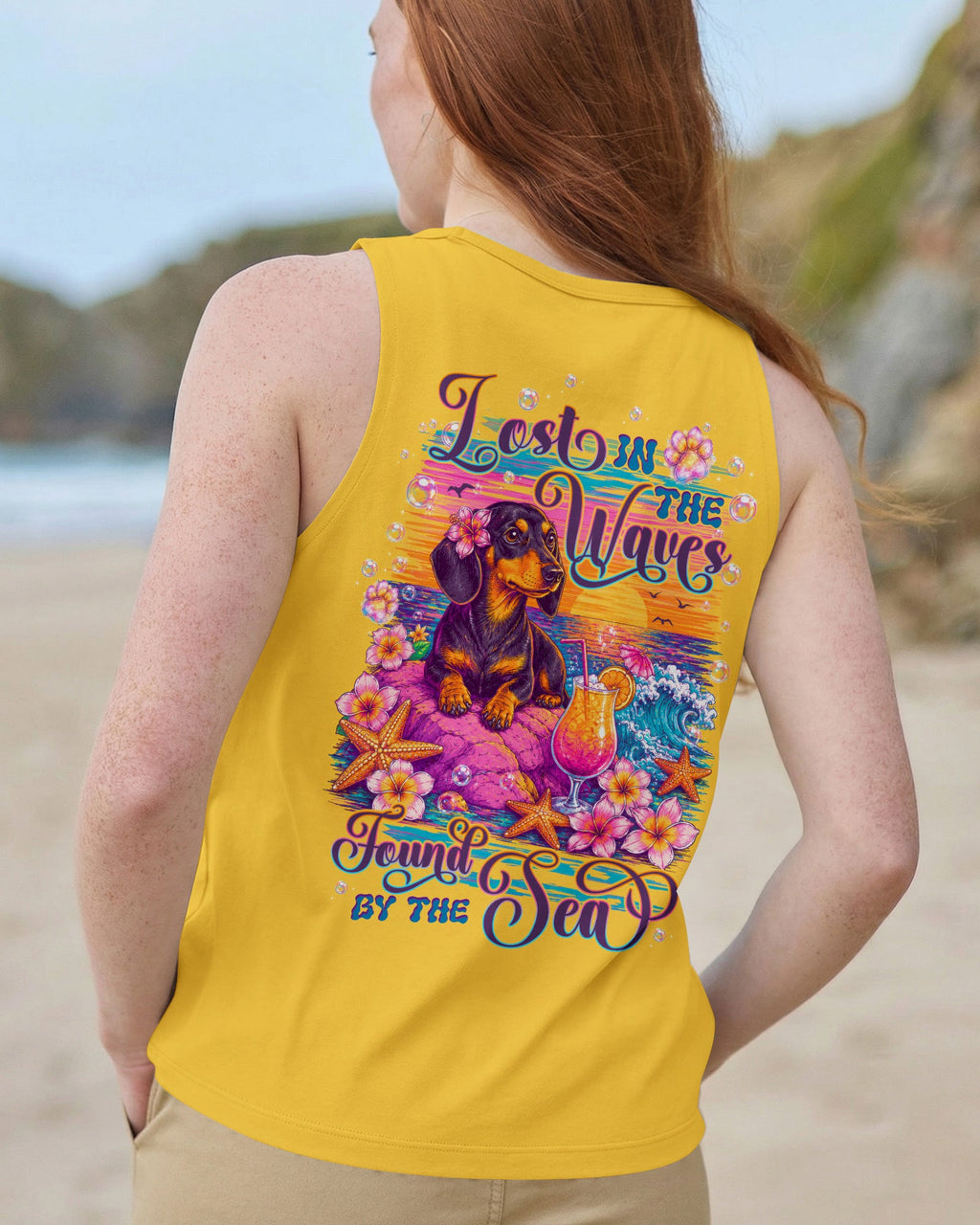 LOST IN THE WAVES DACHSHUND DOG ALL OVER PRINT - TLTW22805264