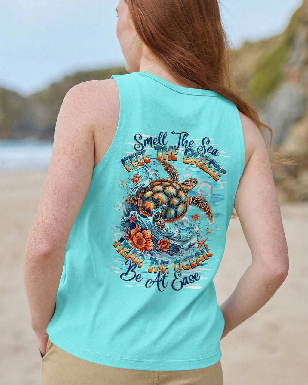 SMELL THE SEA FEEL THE BREEZE TURTLE  ALL OVER PRINT   - TLHG0406263