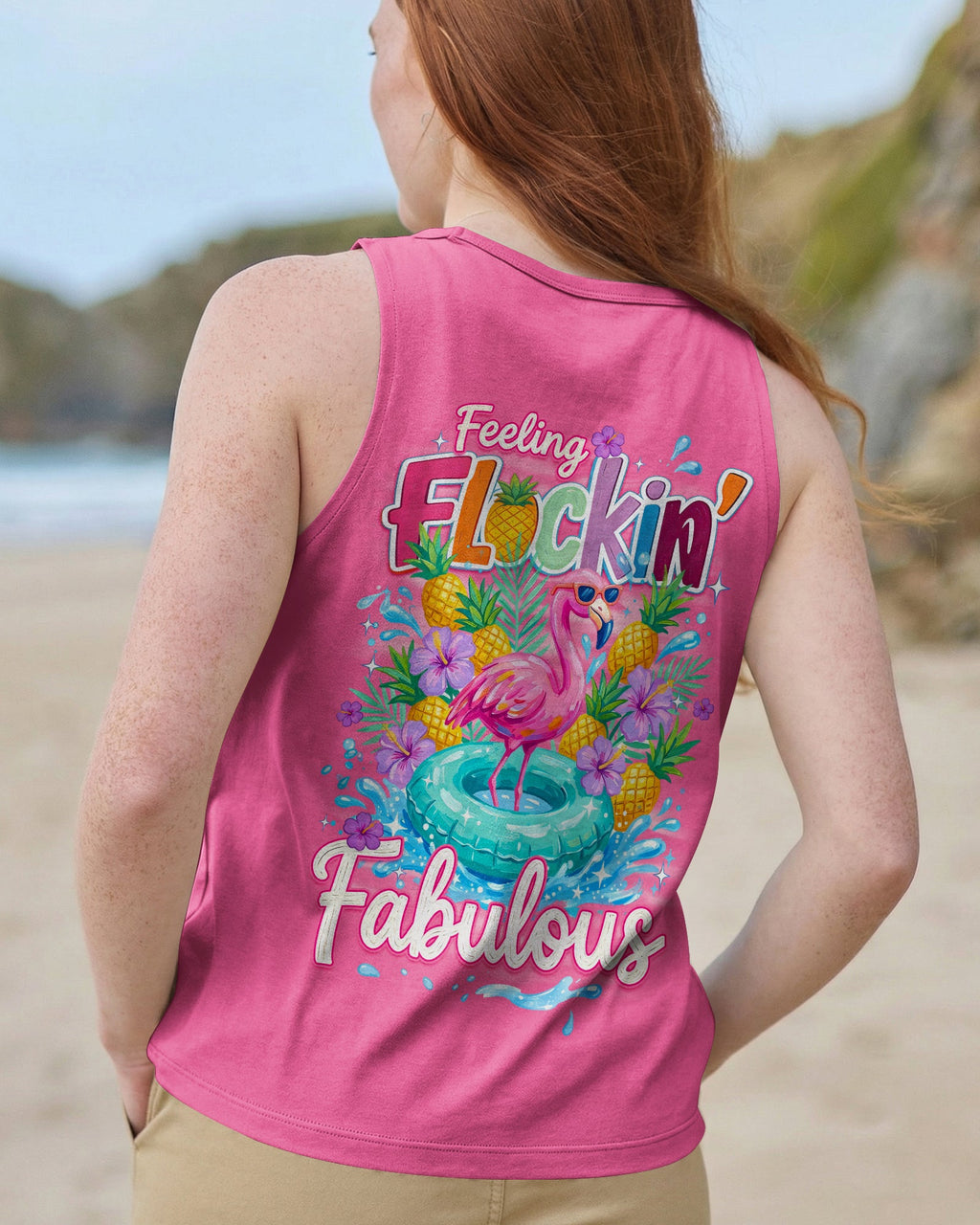 FEELING FLOCKIN' FABULOUS FLAMINGO ALL OVER PRINT - TYQY1004263