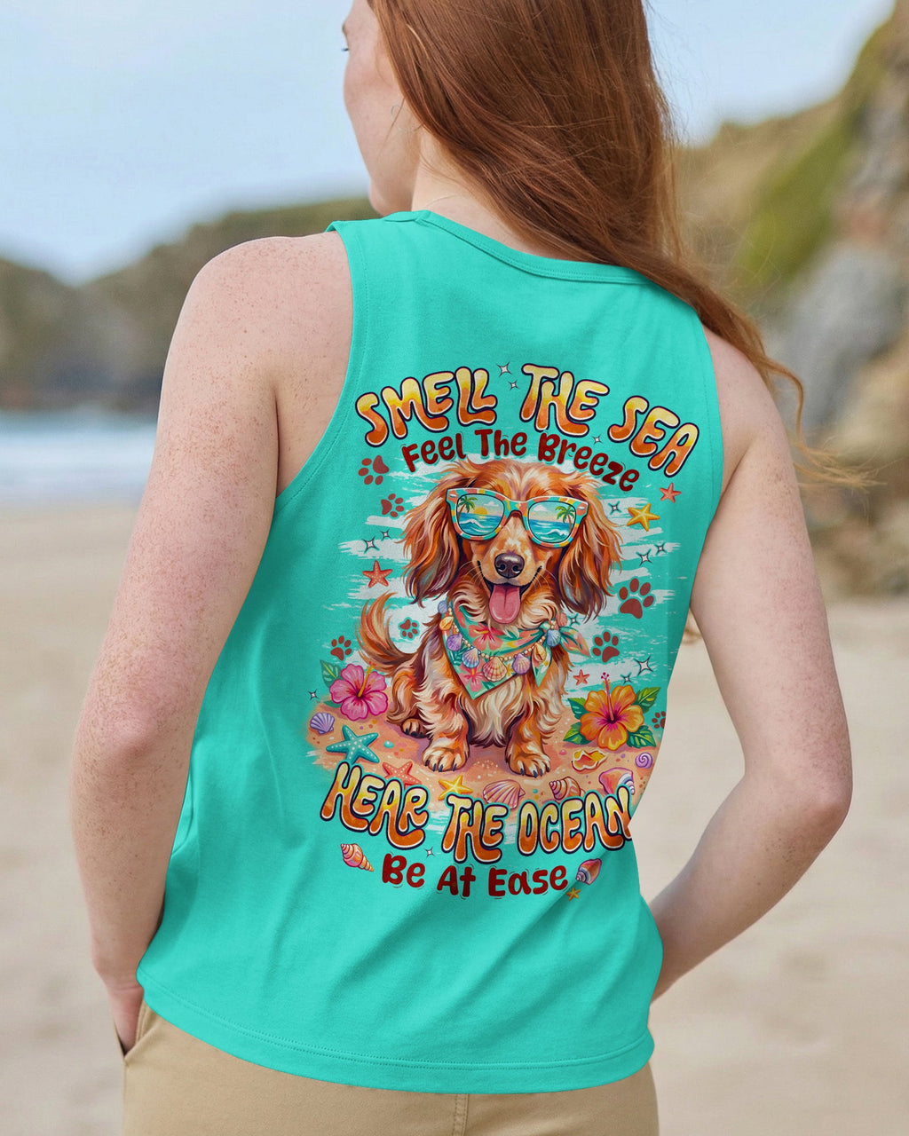 SMELL THE SEA DACHSHUND LONG HAIR DOG ALL OVER PRINT - TYPQ0906263