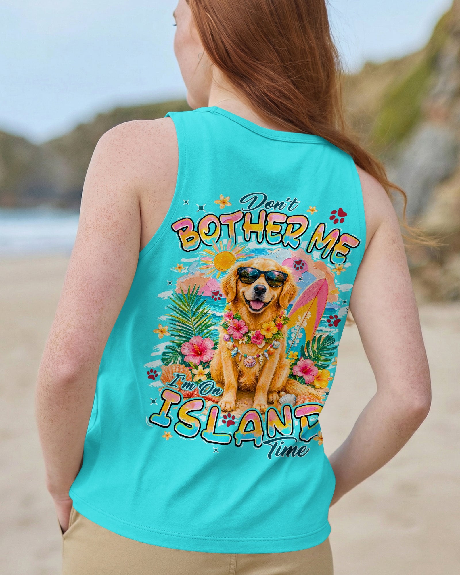 I'M ON ISLAND TIME GOLDEN RETRIEVER DOG ALL OVER PRINT - TYPQ1206263