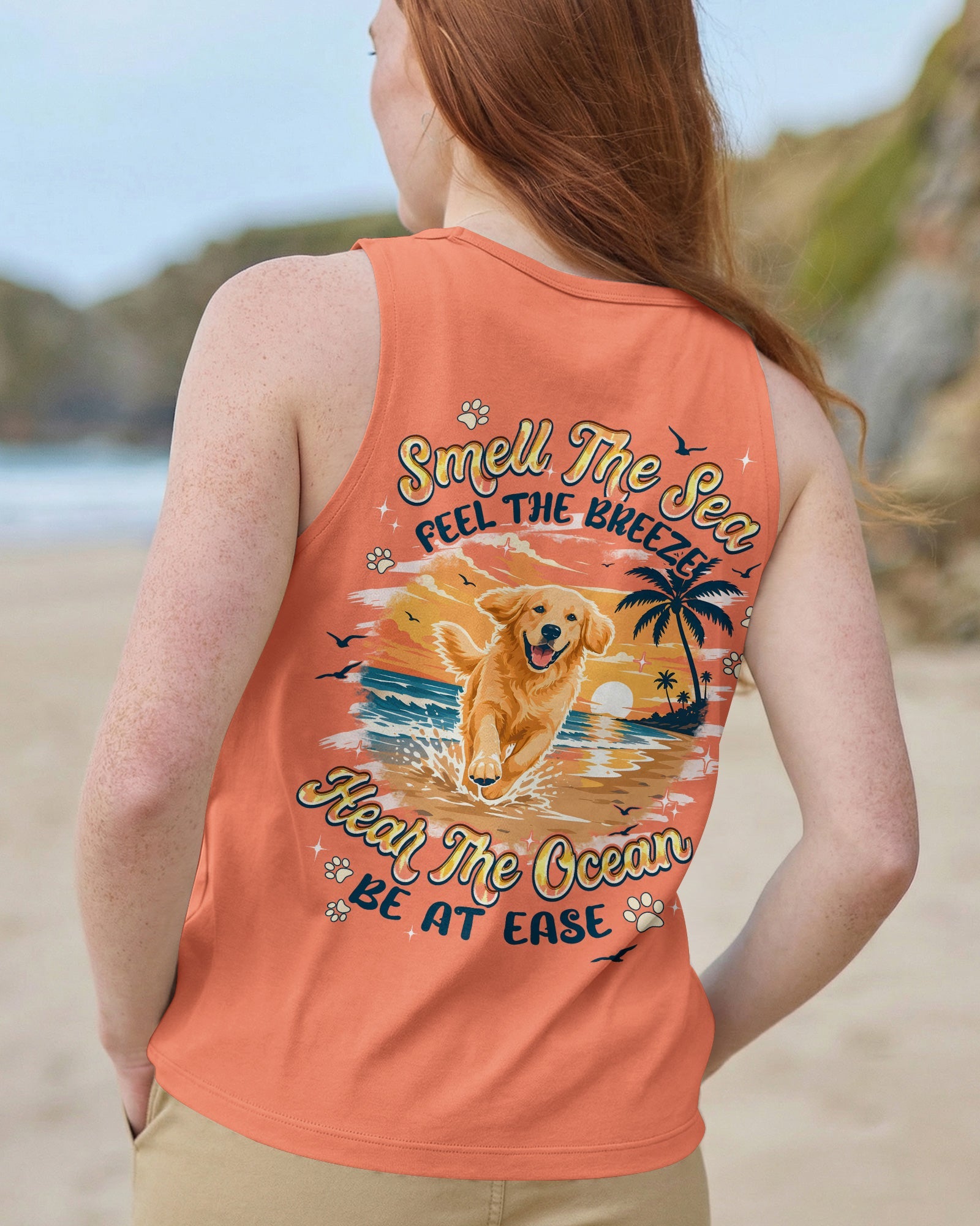 SMELL THE SEA GOLDEN RETRIEVER BEACH DOG ALL OVER PRINT - TYPQ1806261