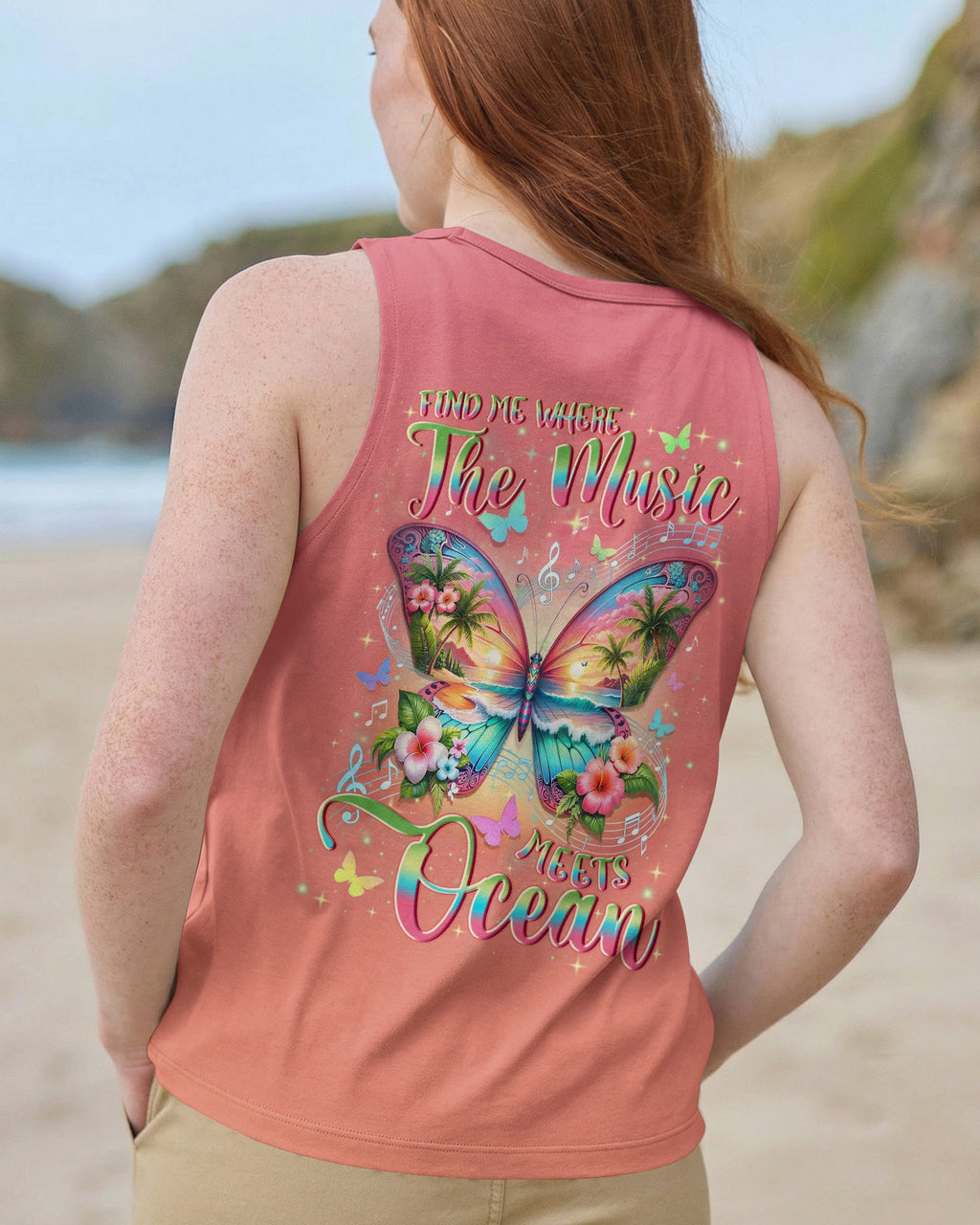 FIND ME WHERE THE MUSIC MEETS THE OCEAN BUTTERFLY ALL OVER PRINT - TYLN0704262
