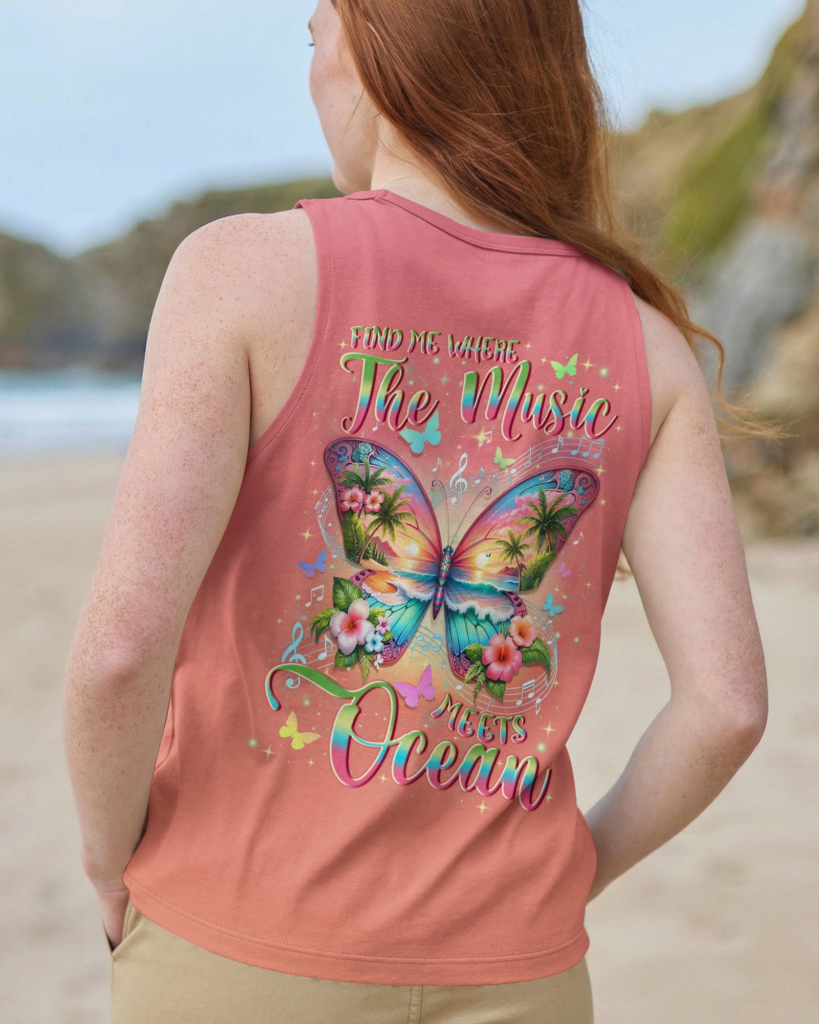 FIND ME WHERE THE MUSIC MEETS THE OCEAN BUTTERFLY ALL OVER PRINT - TYLN0704262