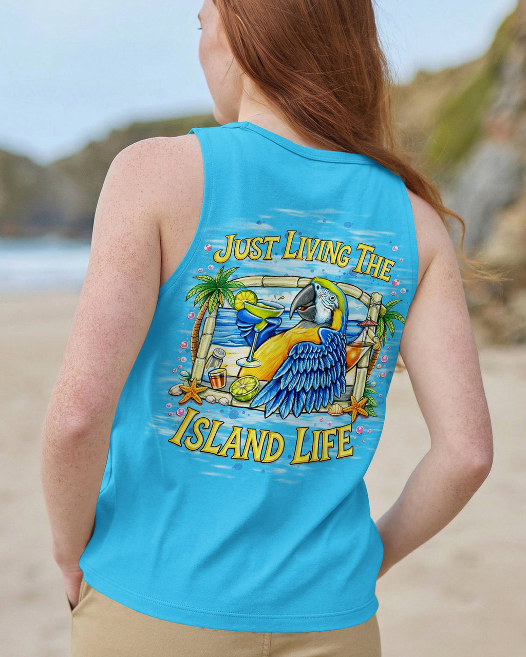 JUST LIVING THE ISLAND LIFE PARROT ALL OVER PRINT  - TLNT1205262