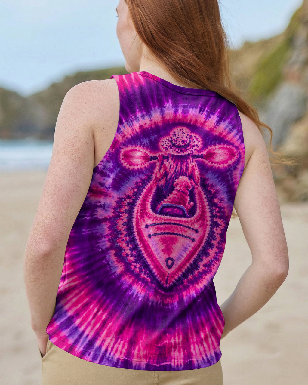 KAYAK GIRL WITH DOG BURST ALL OVER PRINT - TLNO0207265
