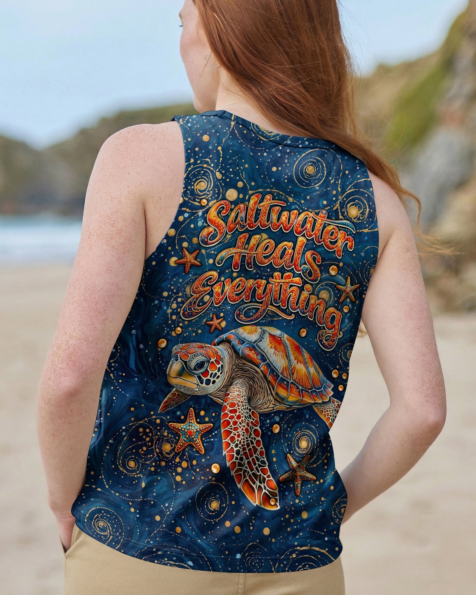 SALTWATER HEALS EVERYTHING TURTLE ALL OVER PRINT  - TLNT1304262