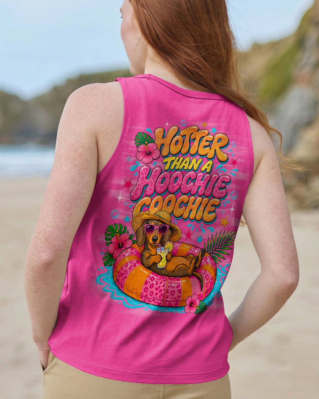 HOTTER THAN A HOOCHIE COOCHIE DACHSHUND DOG ALL OVER PRINT - TLNO1805262