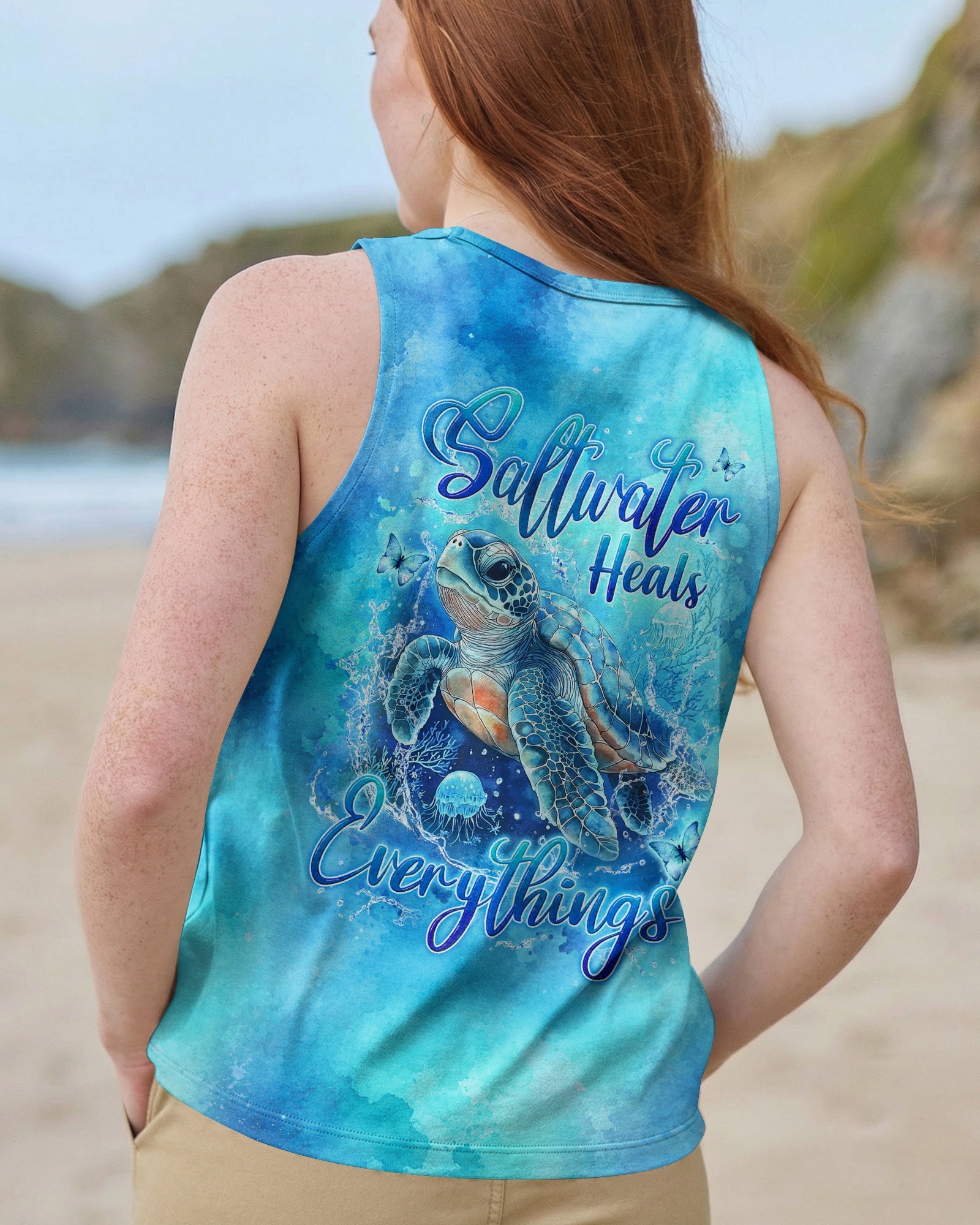 SALTWATER HEALS EVERYTHING TURTLE ALL OVER PRINT - TYLN0607263