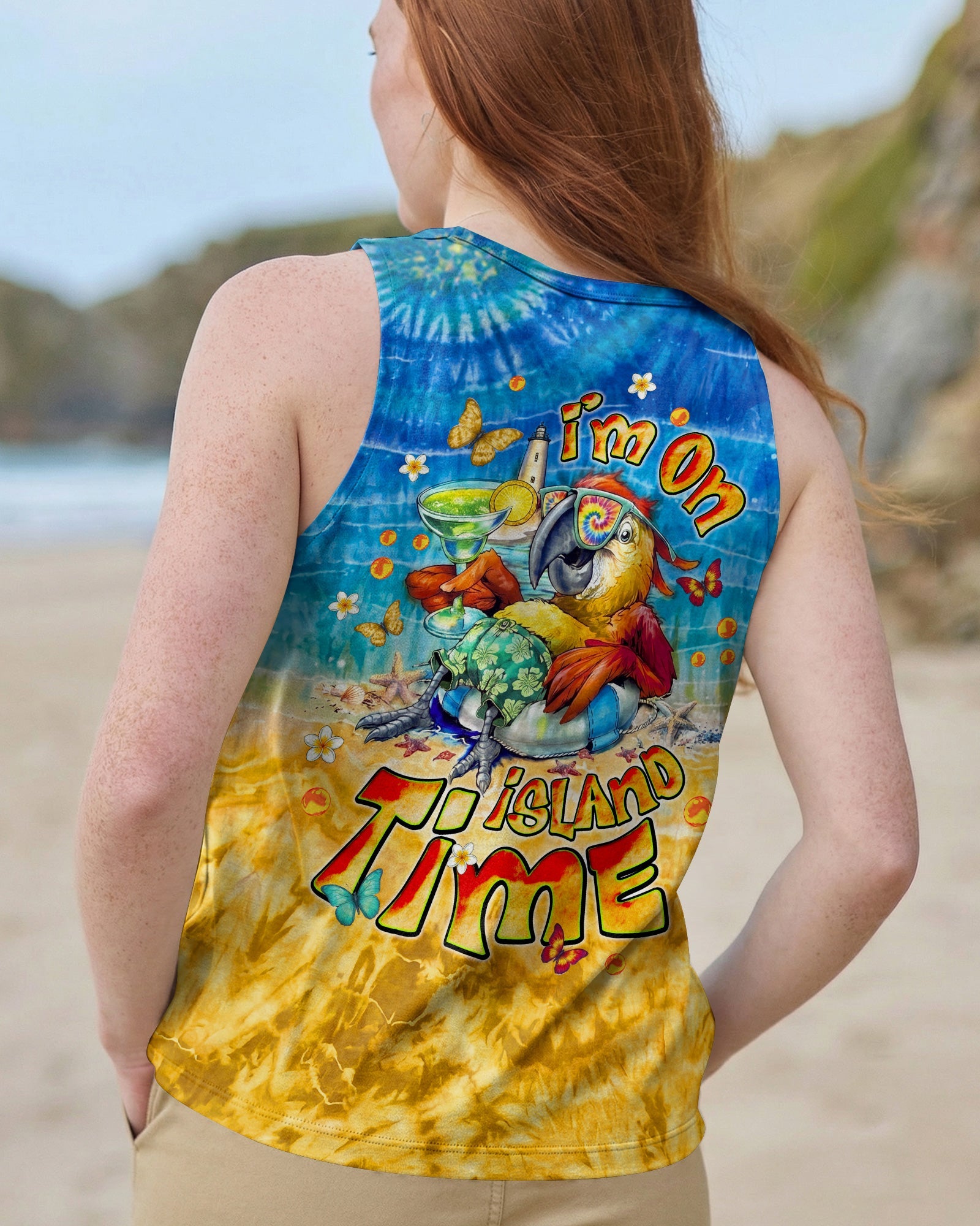 I'M ON ISLAND TIME PARROT ALL OVER PRINT - TLNT0805262