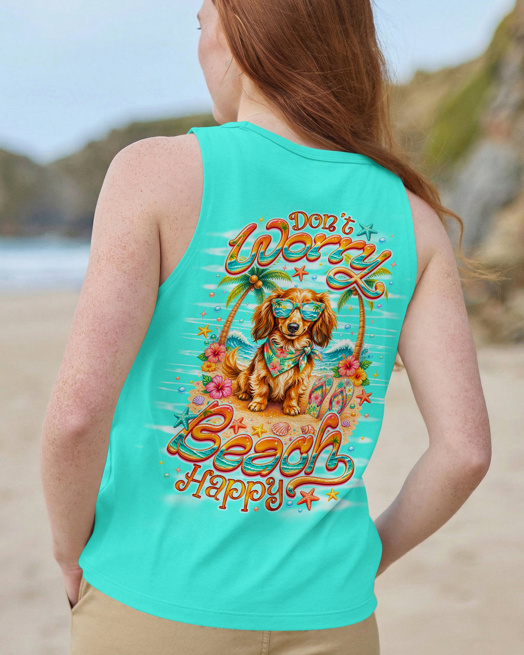 DON'T WORRY  LONG-HAIRED DACHSHUND DOG  ALL OVER PRINT - TLNO0705262