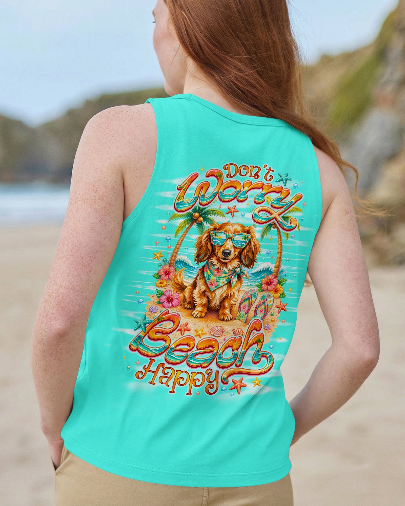 DON'T WORRY  LONG-HAIRED DACHSHUND DOG  ALL OVER PRINT - TLNO0705262