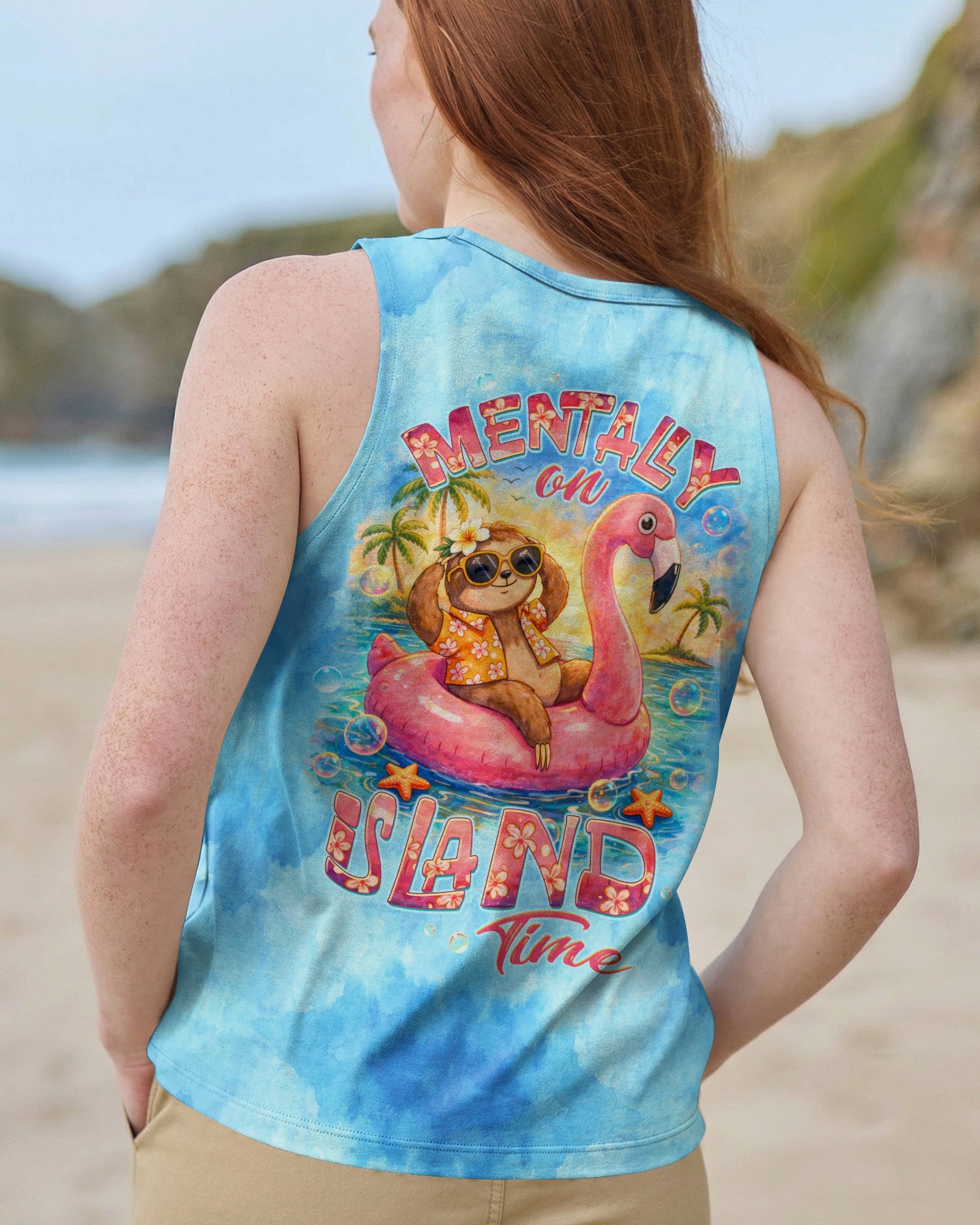 MENTALLY ON ISLAND TIME SLOTH ALL OVER PRINT - TLTW0704262