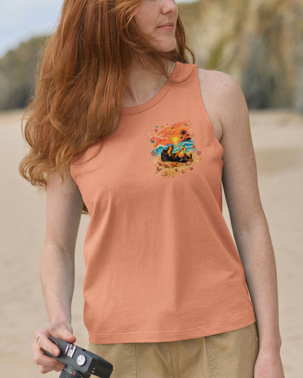 SANDY PAWS AND SALTY KISSES DACHSHUND DOG  ALL OVER PRINT  - TLNT0605263