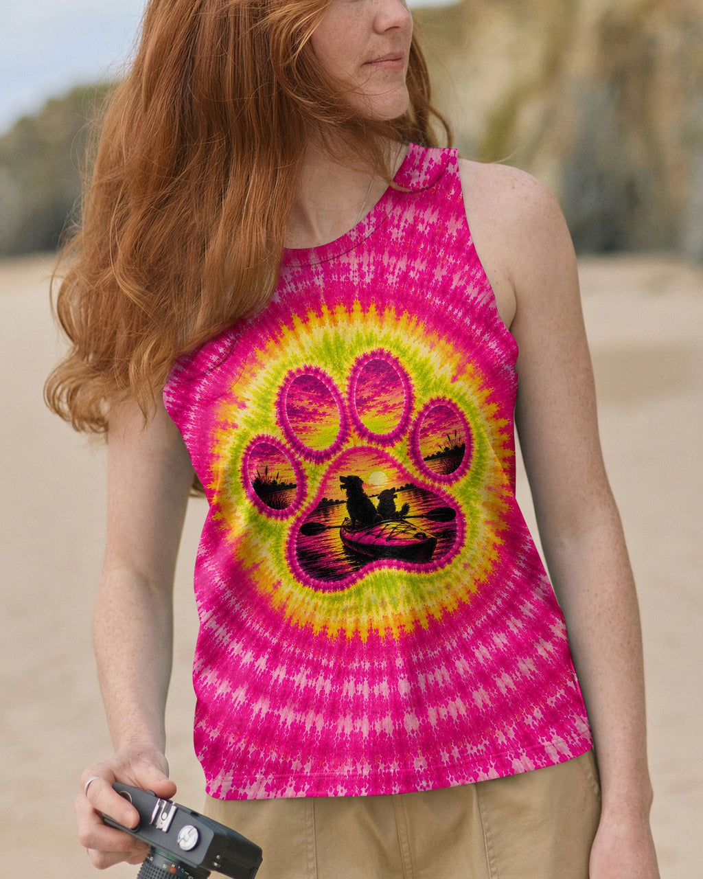 PAW PRINT KAYAK DOG SUNSET ALL OVER PRINT - TLNT0207265