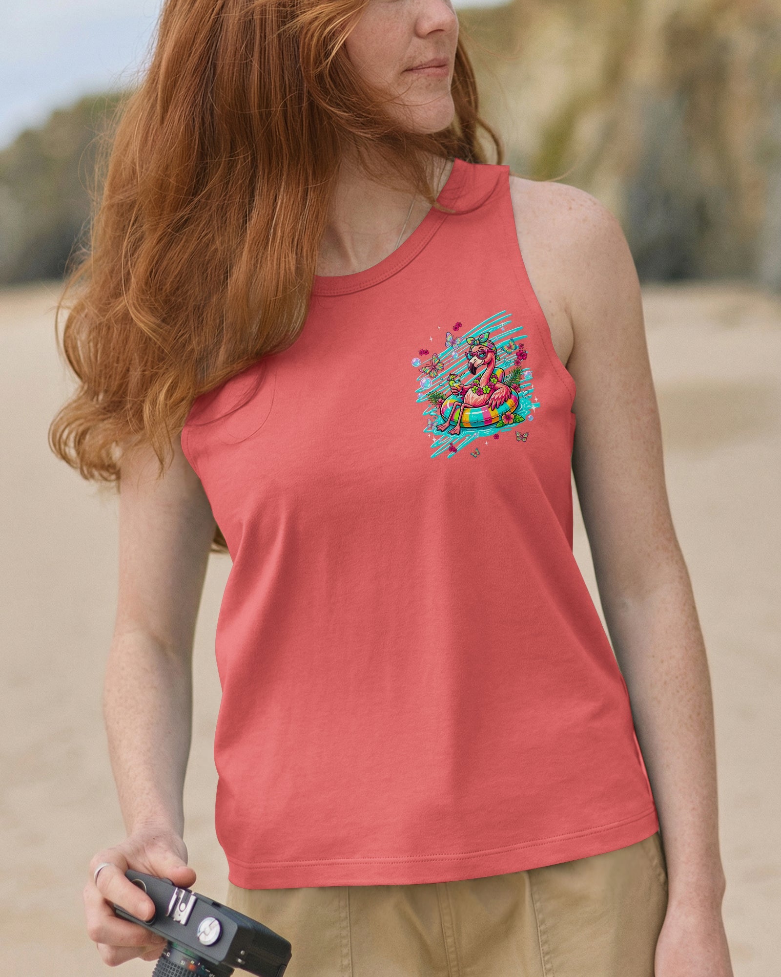 GO WITH THE FLOW FLAMINGO ALL OVER PRINT  - TLNT1806263