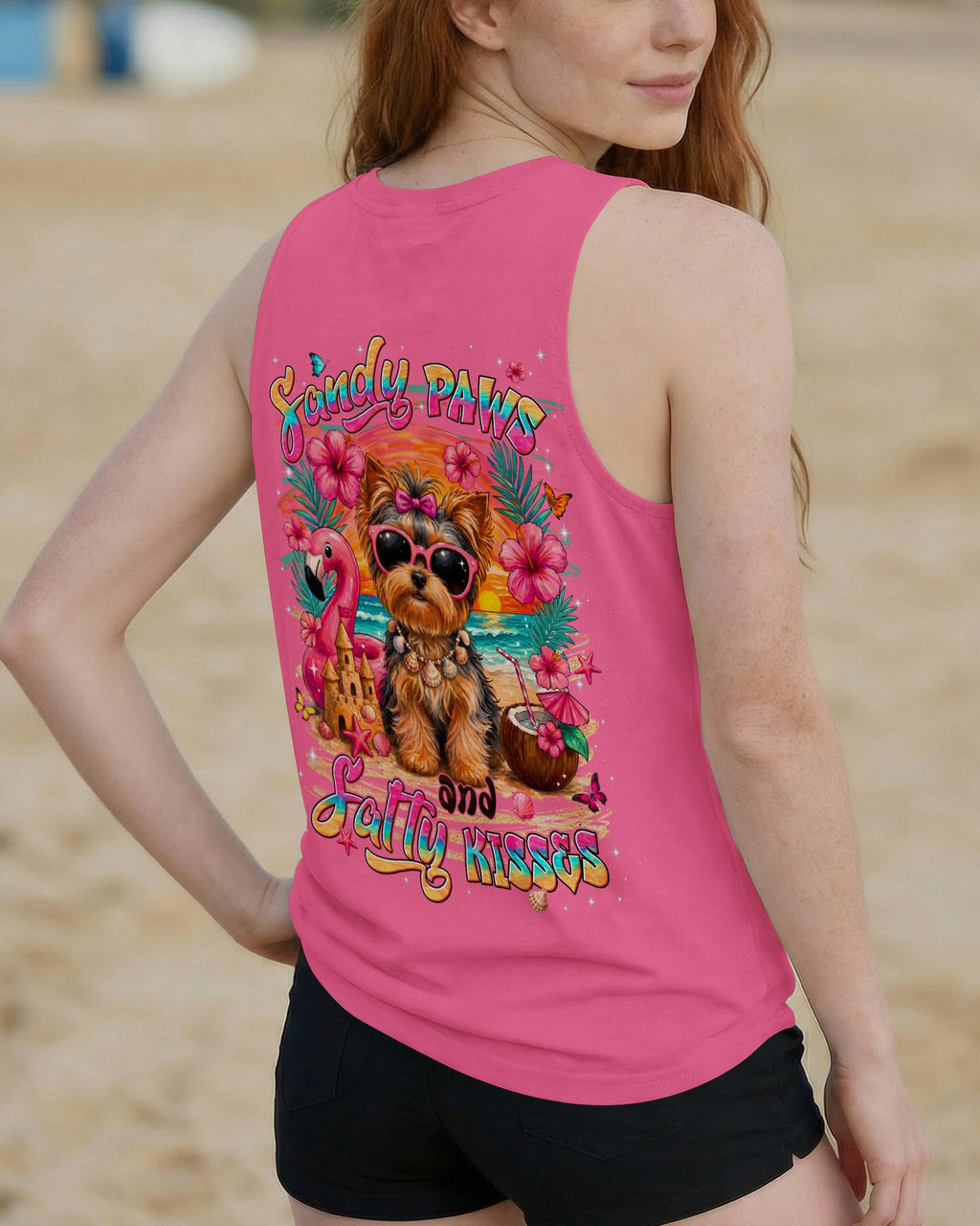SANDY PAWS AND SALTY KISSES YORKSHIRE TERRIER DOG ALL OVER PRINT - TYLN2605261