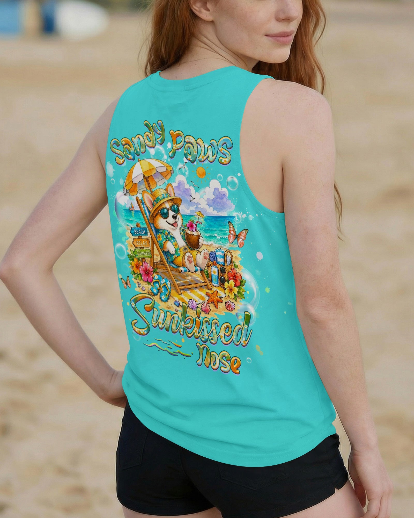SANDY PAWS SUNKISSED NOSE CORGI DOG ALL OVER PRINT - TLHG0505261