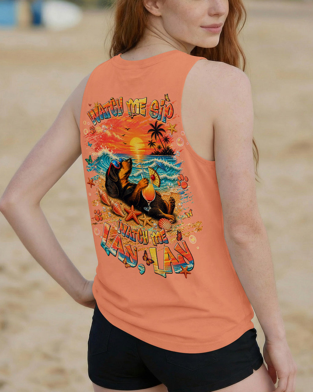 WATCH ME SIP DACHSHUND DOG ALL OVER PRINT  - TLNT2005263