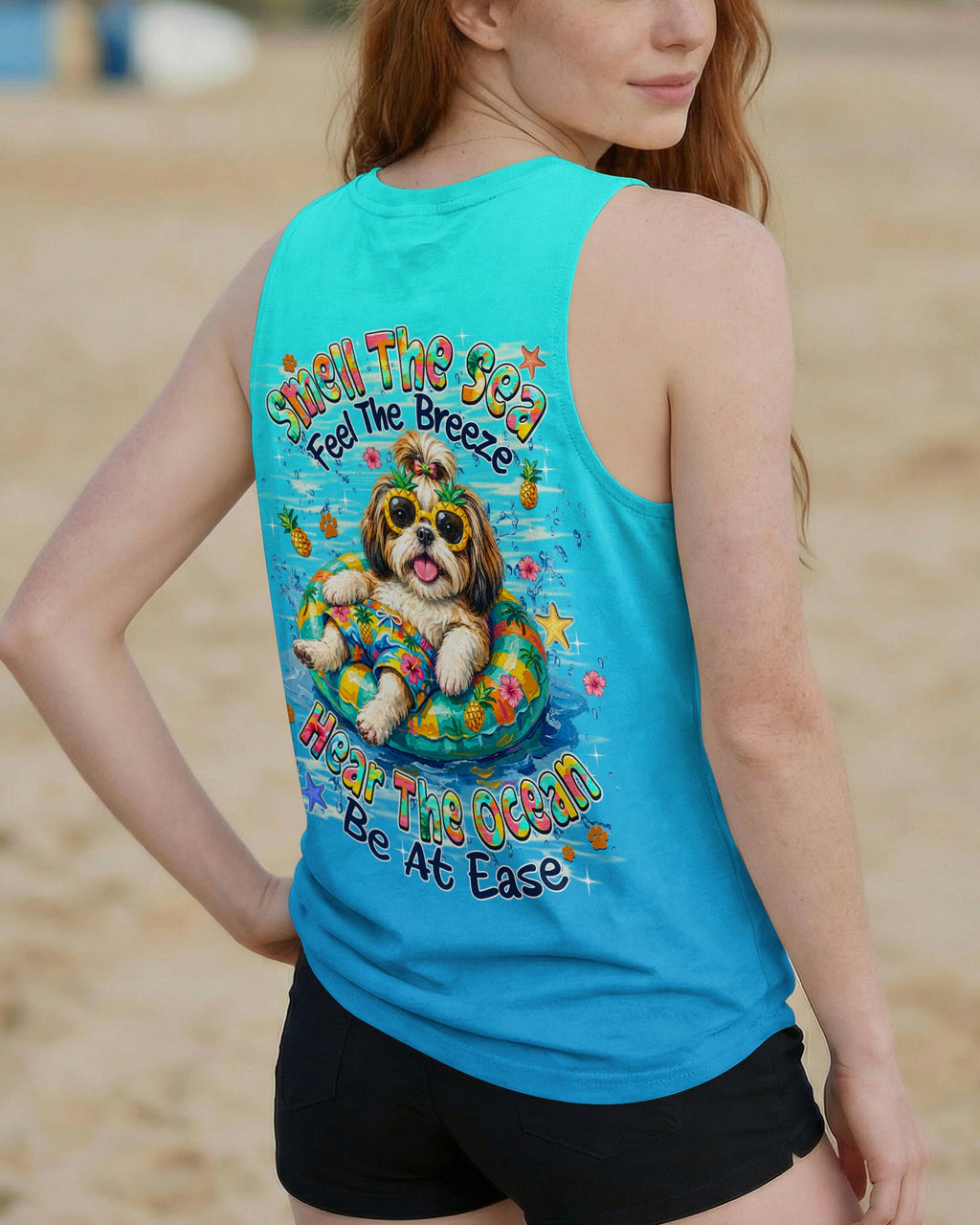 SMELL THE SEA FEEL THE BREEZE SHIH TZU DOG ALL OVER PRINT - TLHN0506263