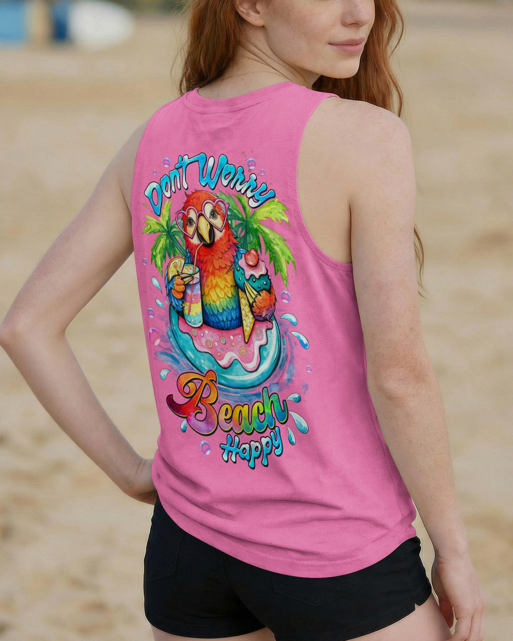 DON'T WORRY BEACH HAPPY PARROT ALL OVER PRINT - TLTW1504261