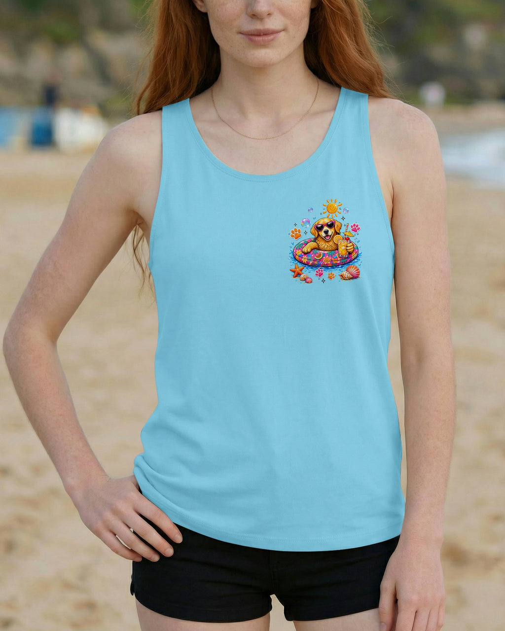 I WAS MADE FOR SUNNY DAYS GOLDEN RETRIEVER DOG ALL OVER PRINT   - TLTW0906261