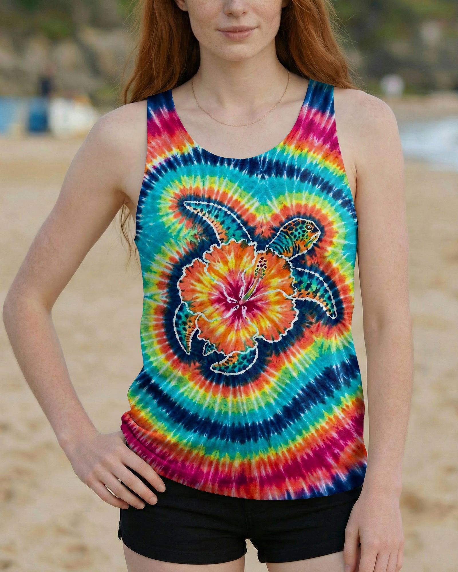 HIBISCUS SEA TURTLE SWIRL ALL OVER PRINT - TLHG1607262