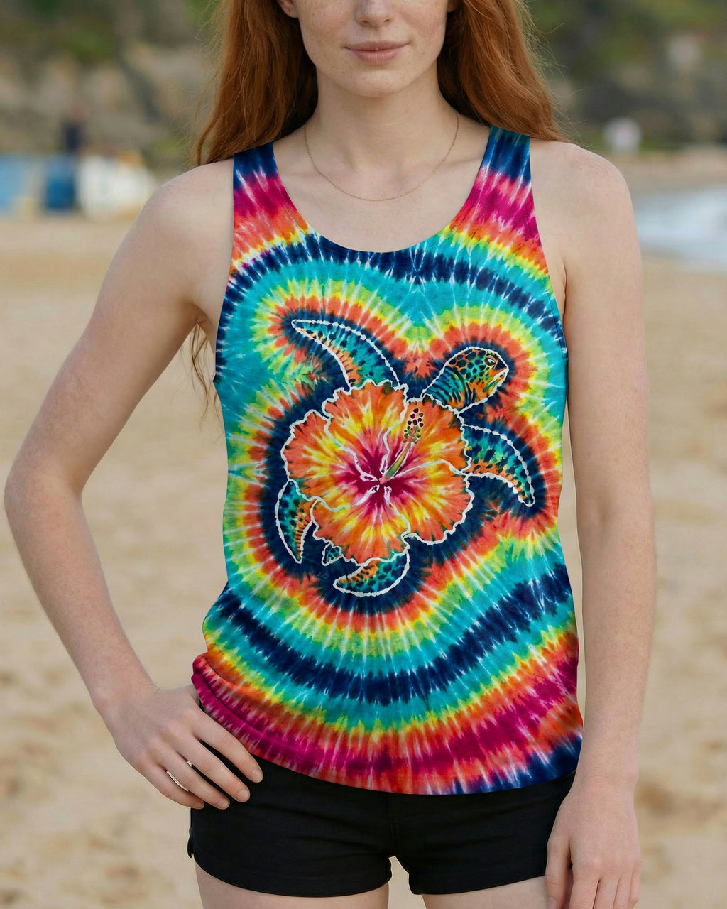 HIBISCUS SEA TURTLE SWIRL ALL OVER PRINT - TLHG1607262