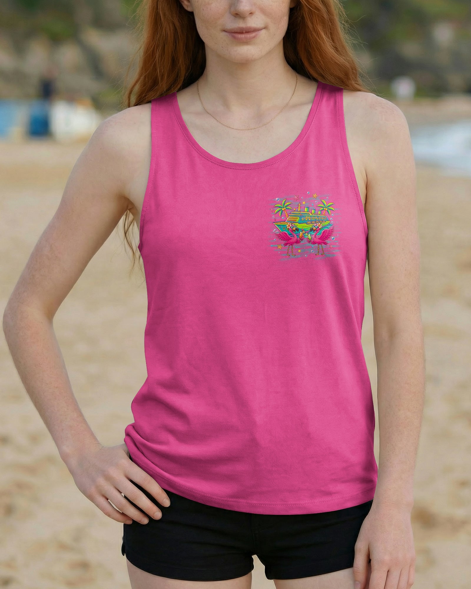 APPARENTLY WE'RE TROUBLE FLAMINGO CRUISING ALL OVER PRINT - TLNO307263