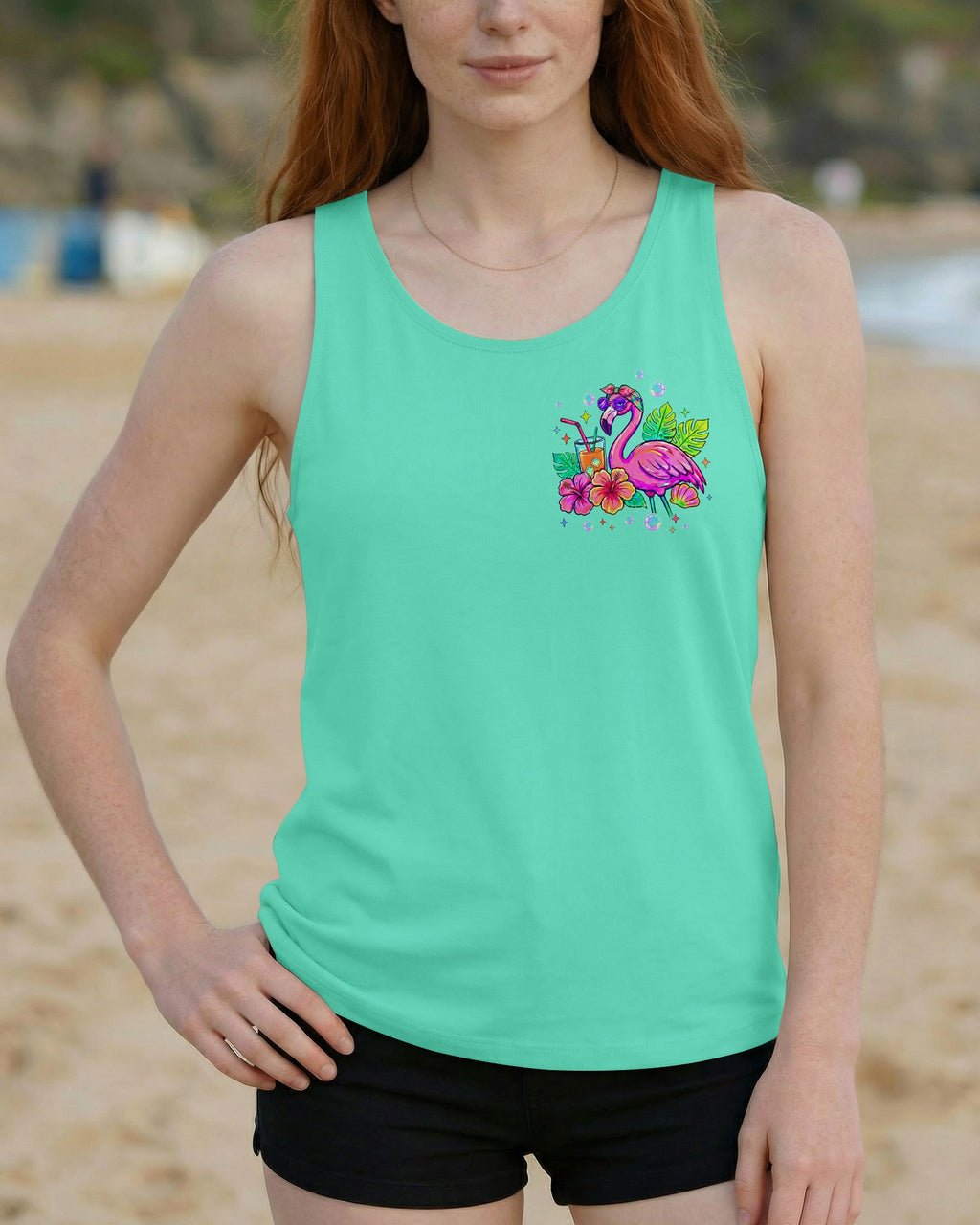 RESTING BEACH FACE FLAMINGO ALL OVER PRINT - TLTW1806264