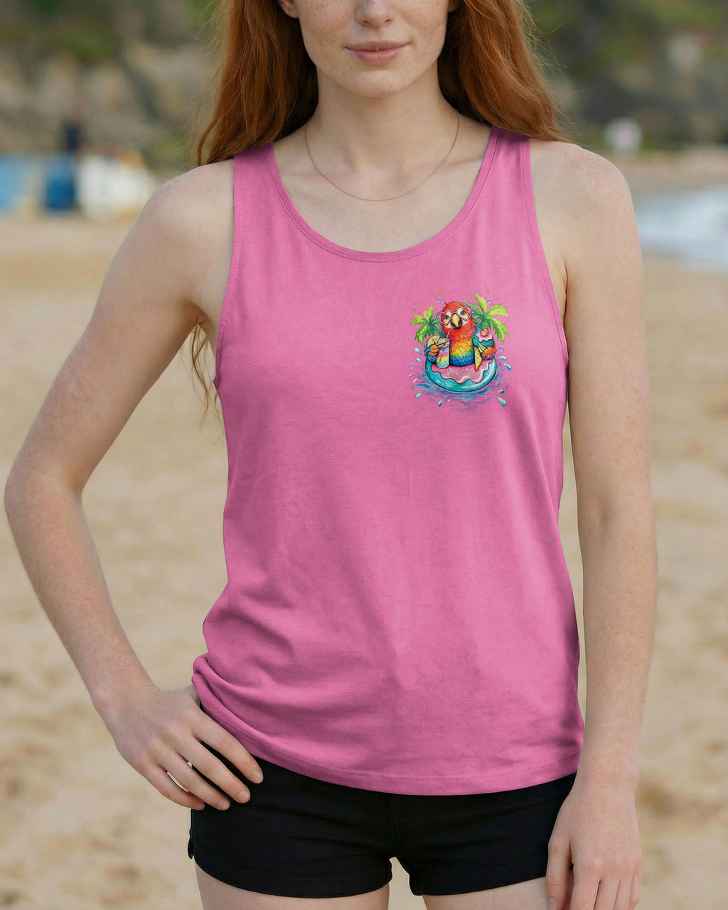DON'T WORRY BEACH HAPPY PARROT ALL OVER PRINT - TLTW1504261