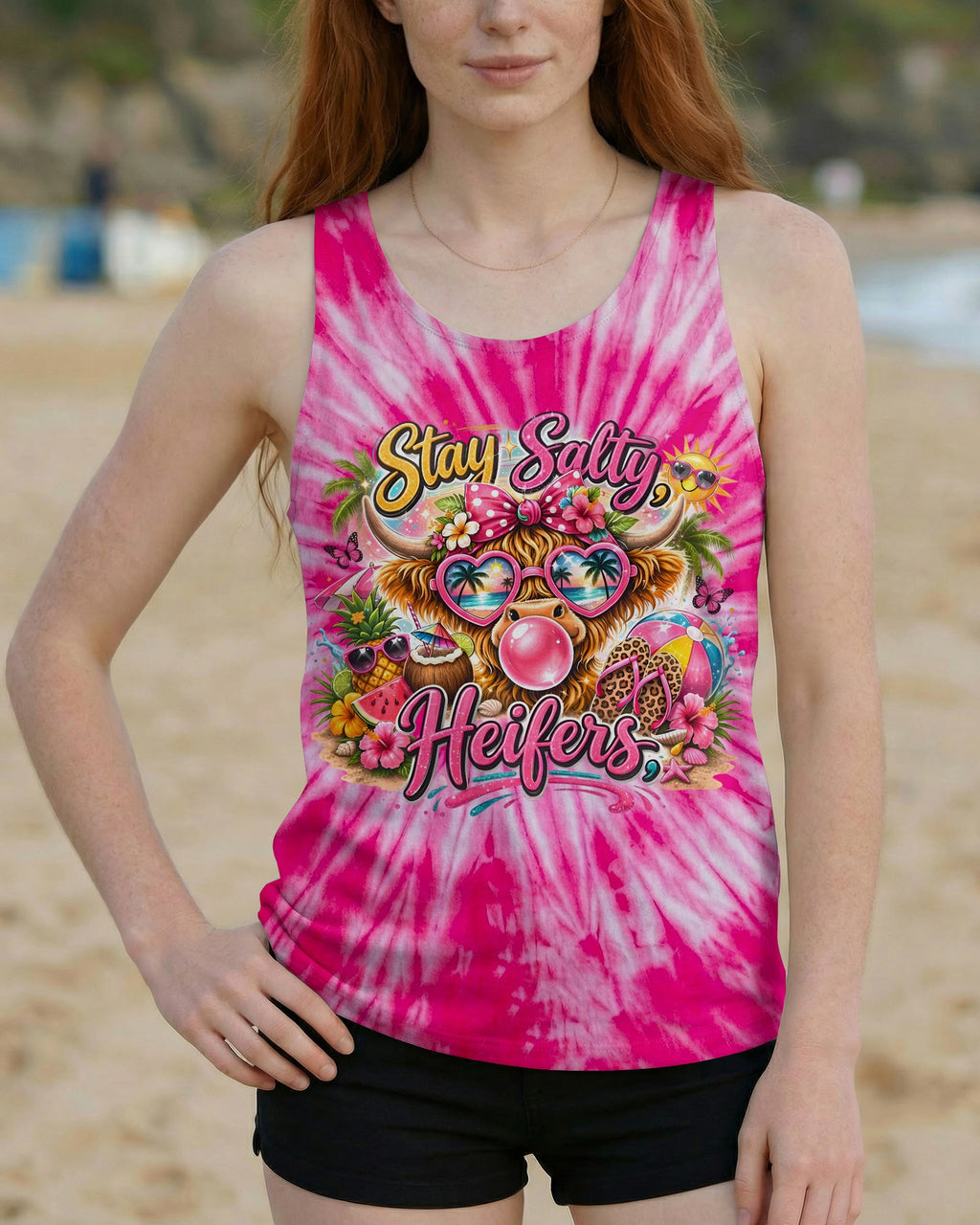 STAY SALTY HEIFERS PINK ALL OVER PRINT - TYLN2804261