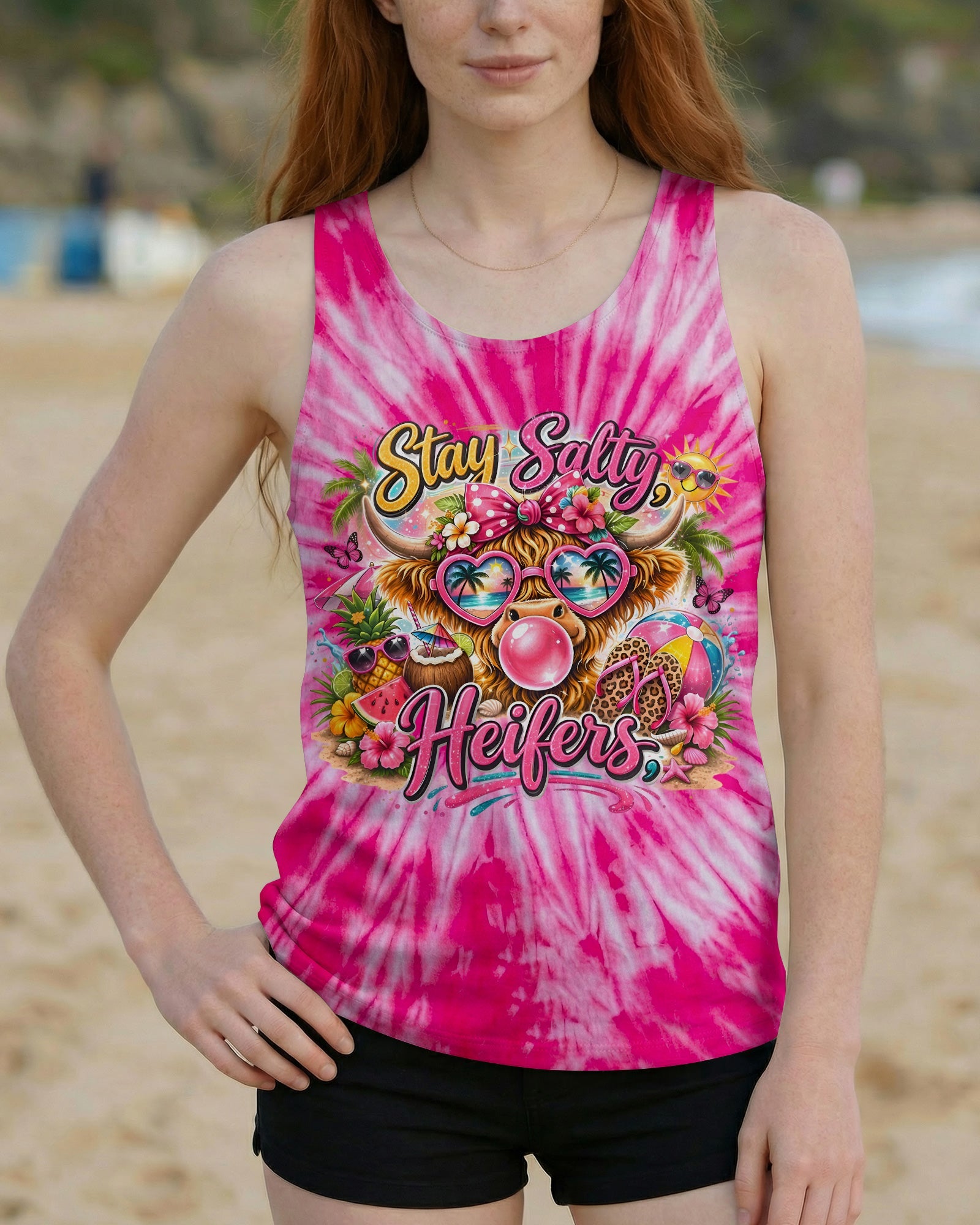 STAY SALTY HEIFERS PINK ALL OVER PRINT - TYLN2804261
