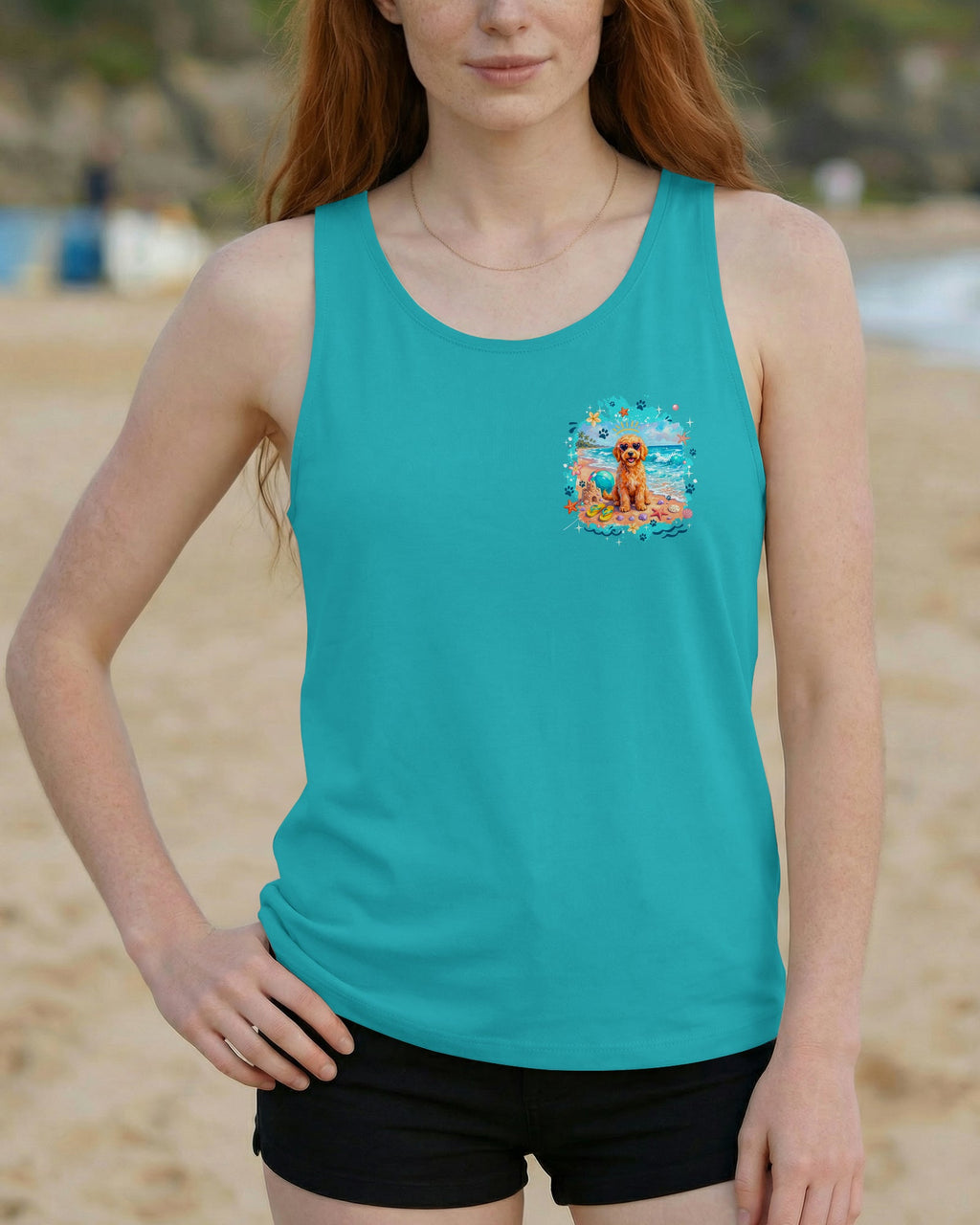 BEACH HAIR DON'T CARE GOLDEN DOODLE DOG ALL OVER PRINT - TYQY2005263