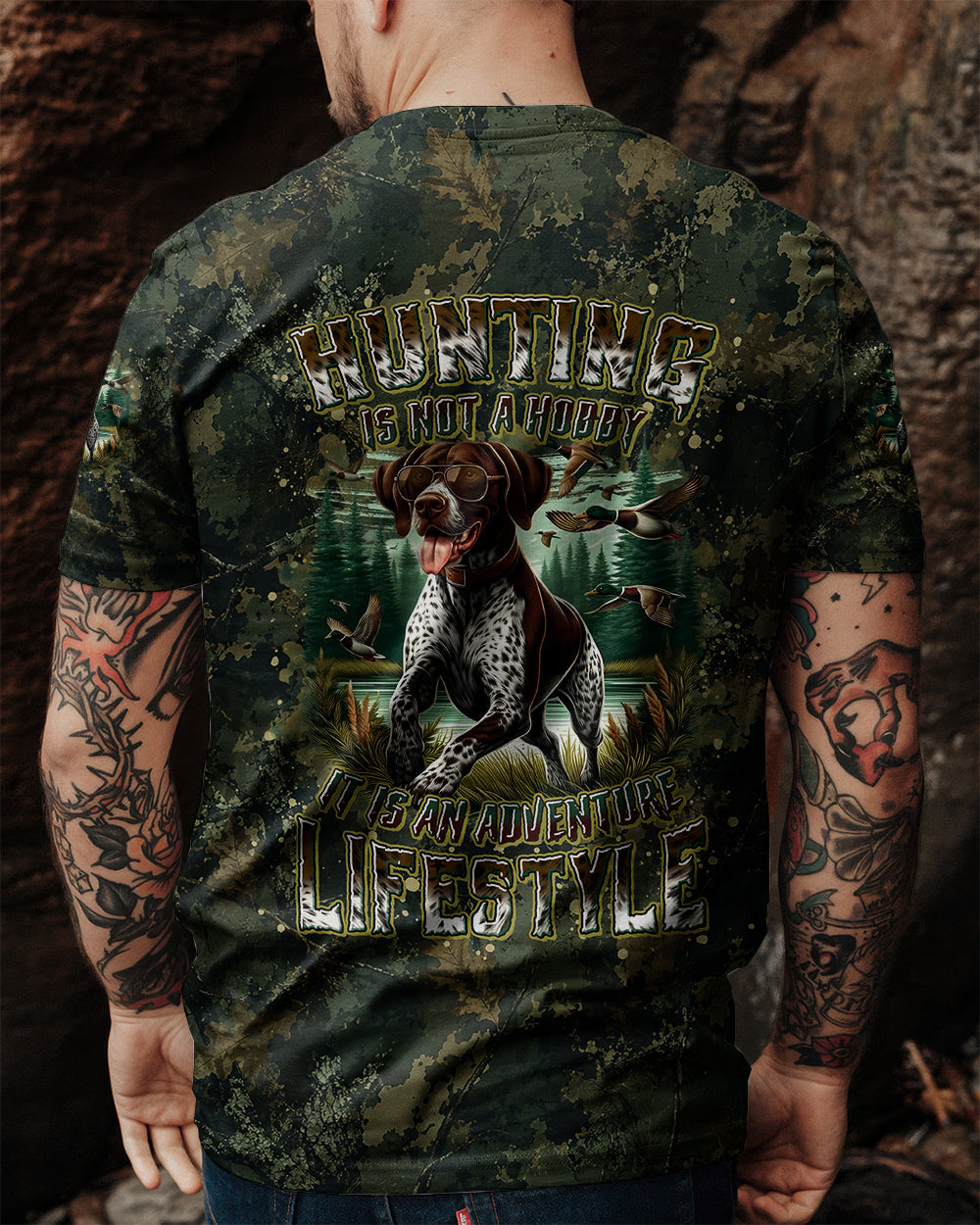 HUNTING IS NOT A HOBBY GERMAN SHORTHAIRED POINTER DOG ALL OVER PRINT - TYLN2905261