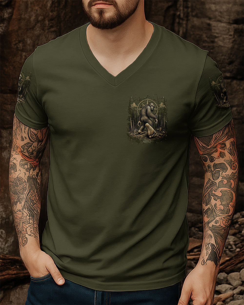 NOT ALL WHO WANDER ARE LOST BIGFOOT ALL OVER PRINT  - TLHN2905261