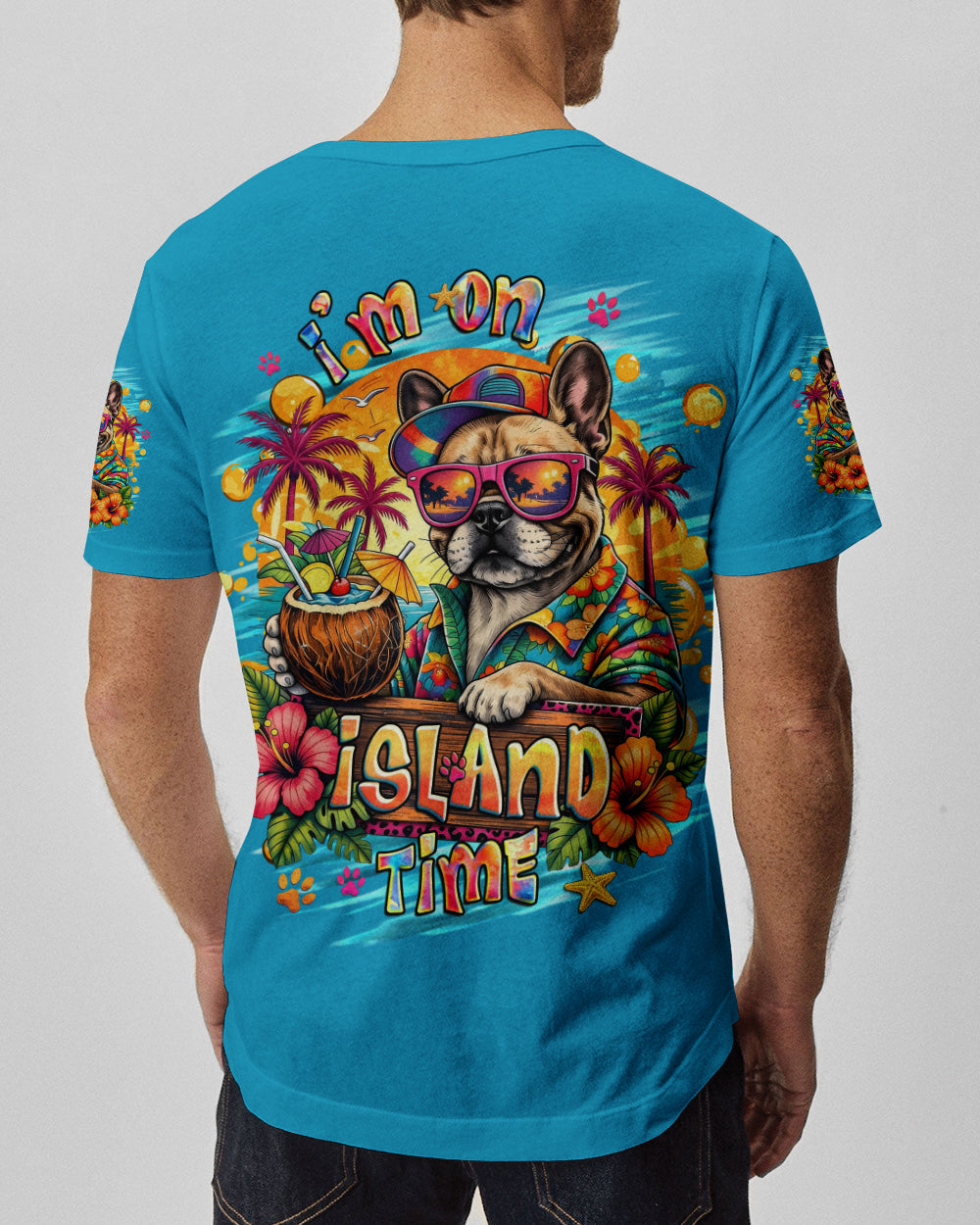 I'M ON ISLAND TIME FRENCH BULLDOG ALL OVER PRINT - TLHG2105262