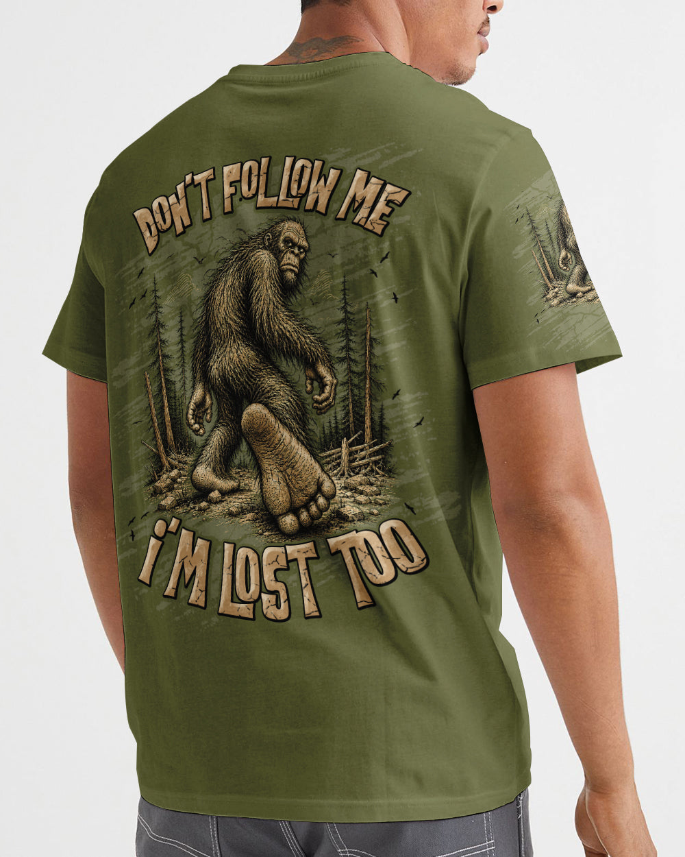 DON'T FOLLOW ME BIGFOOT ALL OVER PRINT - TLNT0306261