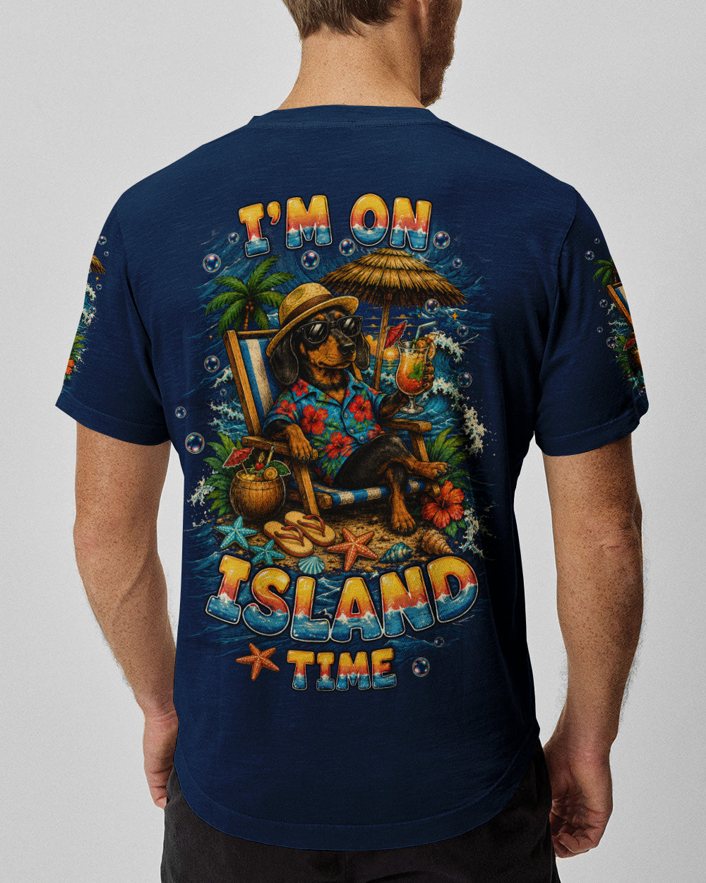 I'M ON ISLAND TIME DACHSHUND DOG ALL OVER PRINT  - TLTW0206261
