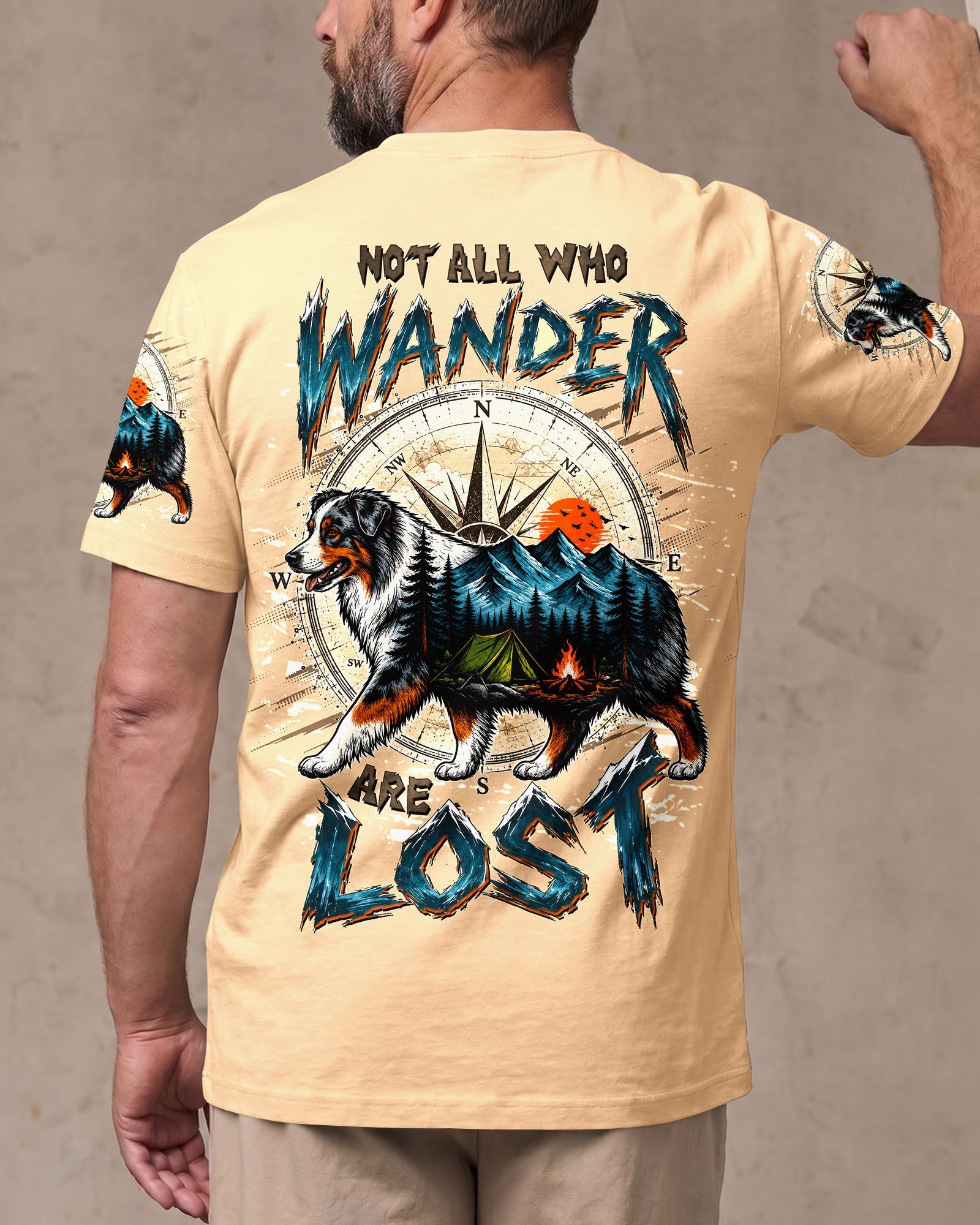 NOT ALL WHO WANDER ARE LOST AUSTRALIAN SHEPHERD DOG ALL OVER PRINT - TLTW0907263