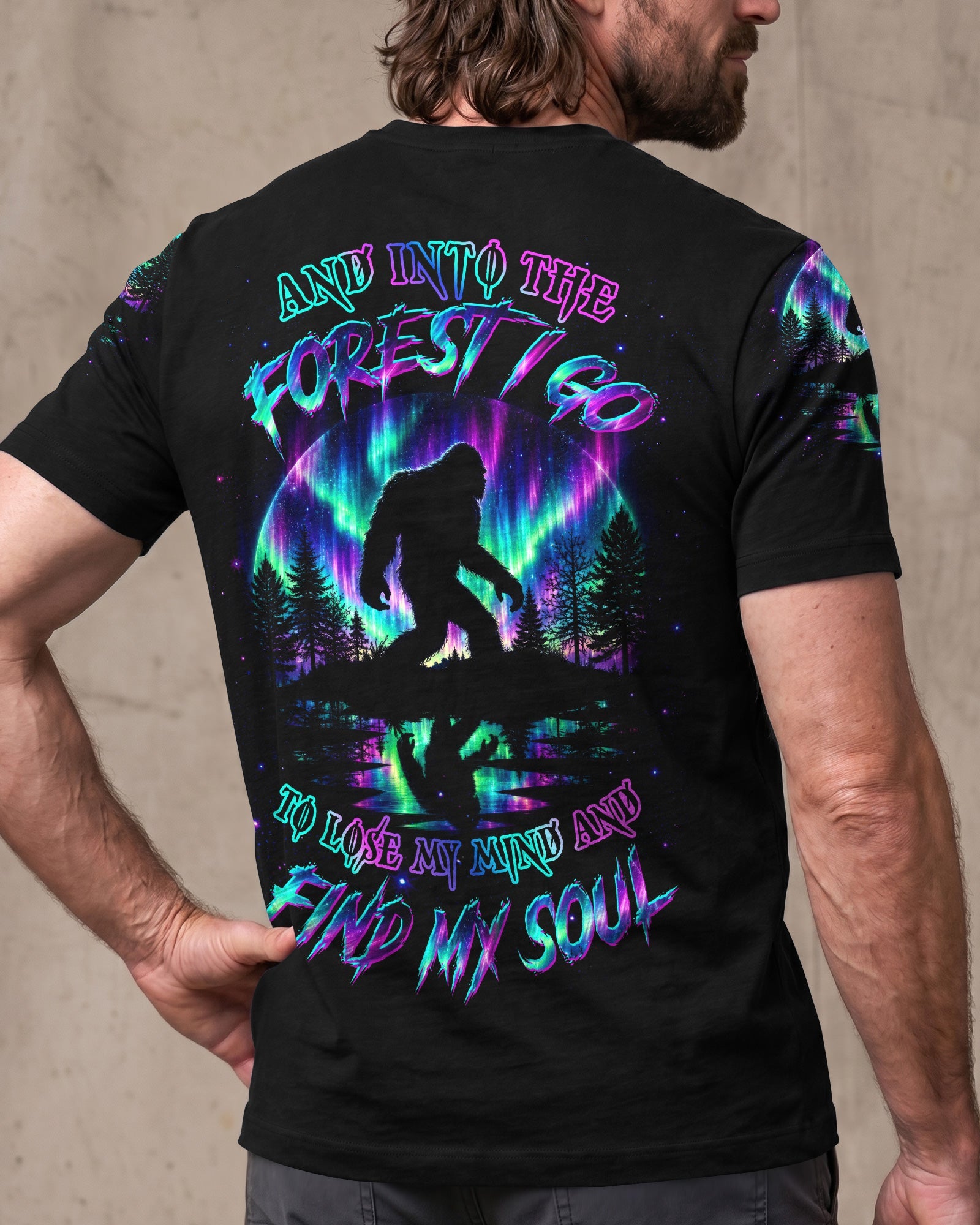 AND INTO THE FOREST I GO BIGFOOT AURORA ALL OVER PRINT -  TLTW2306261