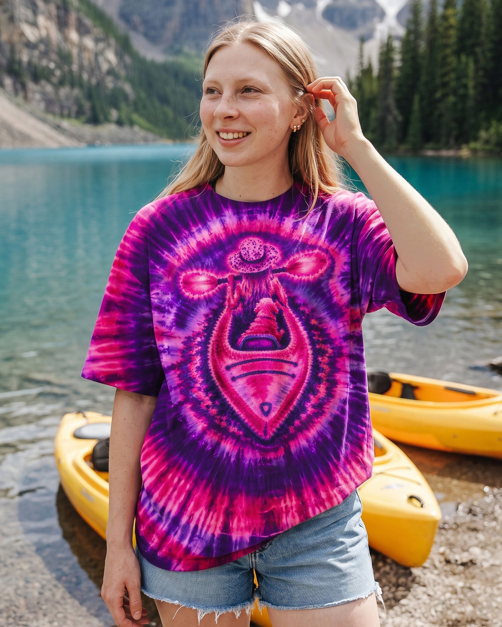KAYAK GIRL WITH DOG BURST ALL OVER PRINT - TLNO0207265
