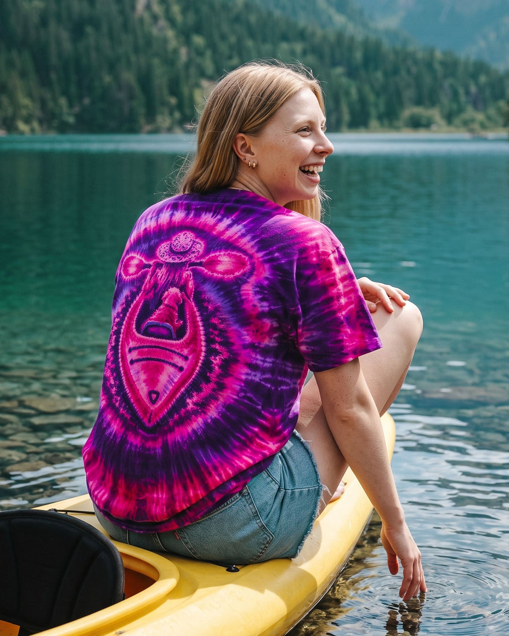 KAYAK GIRL WITH DOG BURST ALL OVER PRINT - TLNO0207265