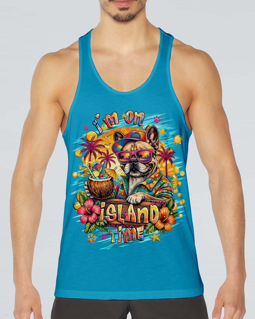 I'M ON ISLAND TIME FRENCH BULLDOG ALL OVER PRINT - TLHG2105262
