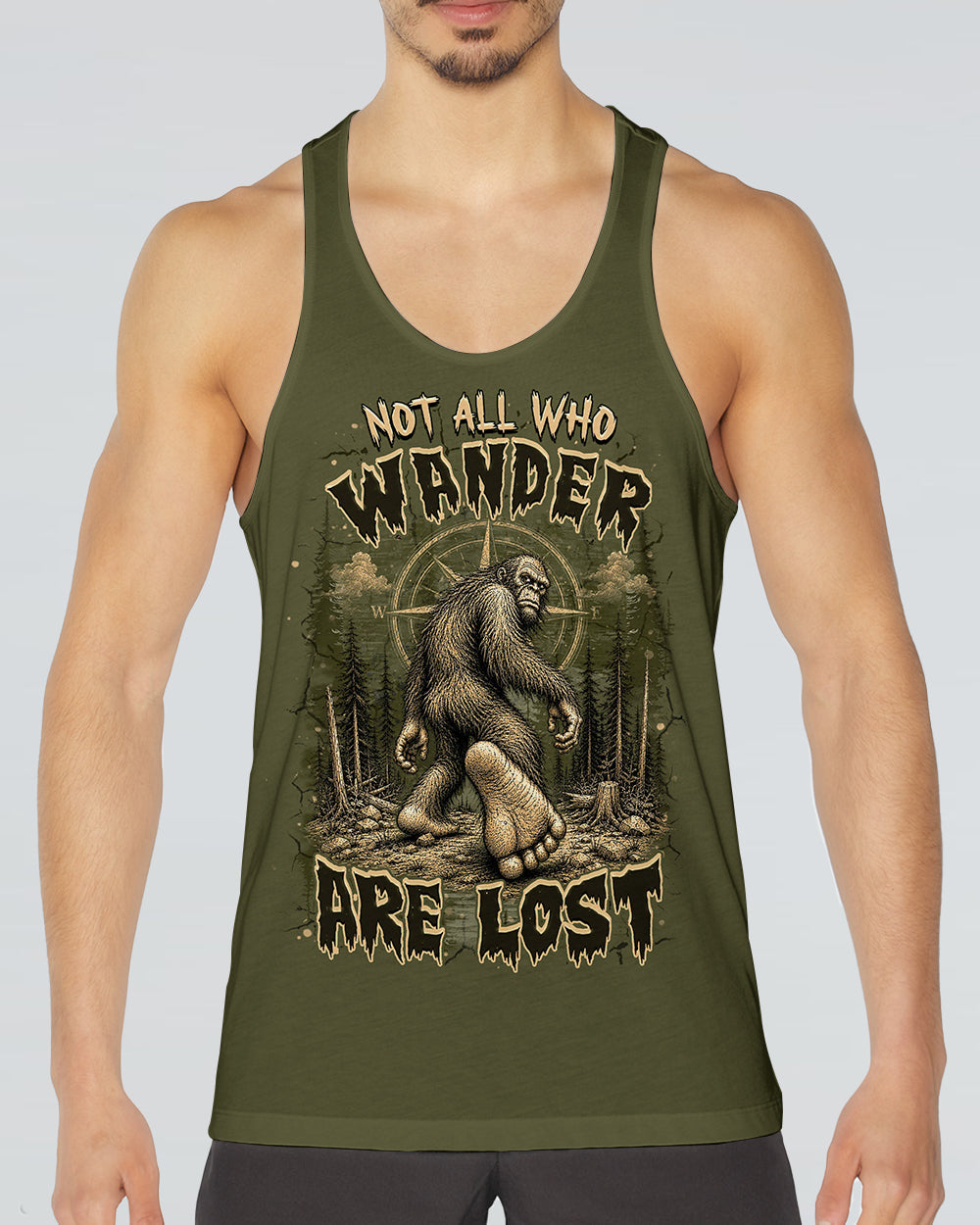 NOT ALL WHO WANDER ARE LOST BIGFOOT ALL OVER PRINT  - TLHN2905261