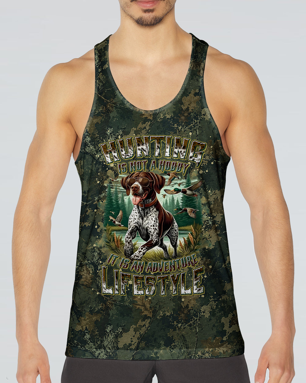 HUNTING IS NOT A HOBBY GERMAN SHORTHAIRED POINTER DOG ALL OVER PRINT - TYLN2905261