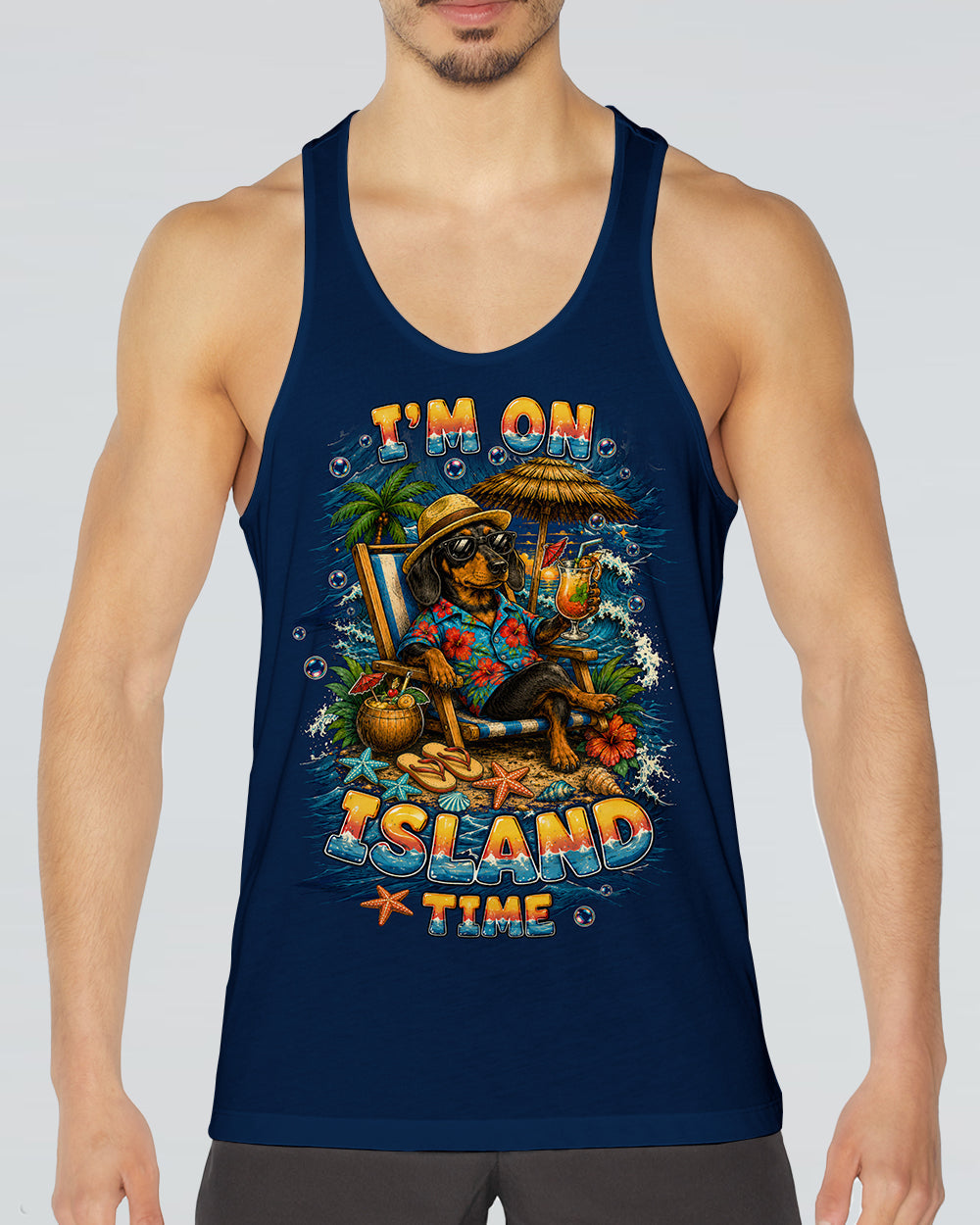 I'M ON ISLAND TIME DACHSHUND DOG ALL OVER PRINT  - TLTW0206261