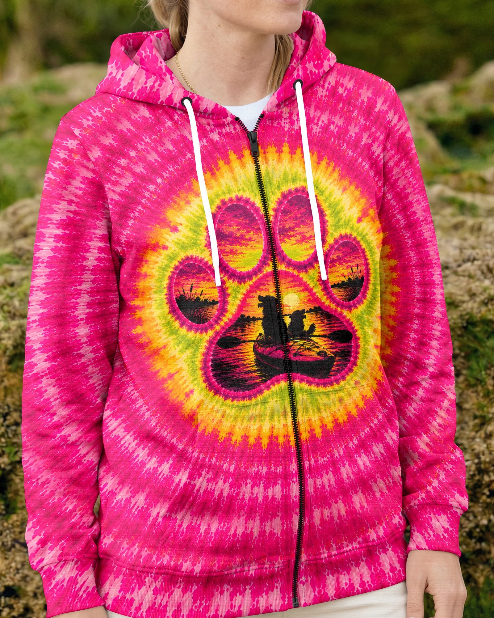 PAW PRINT KAYAK DOG SUNSET ALL OVER PRINT - TLNT0207265